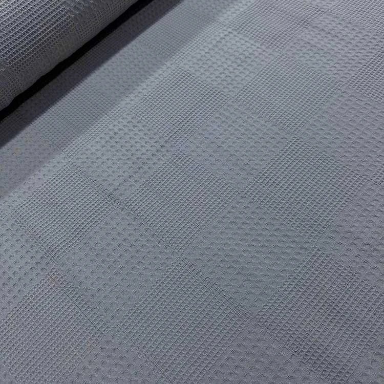 Düz Renk Waffle Pike Kumaş - Koyu Gri