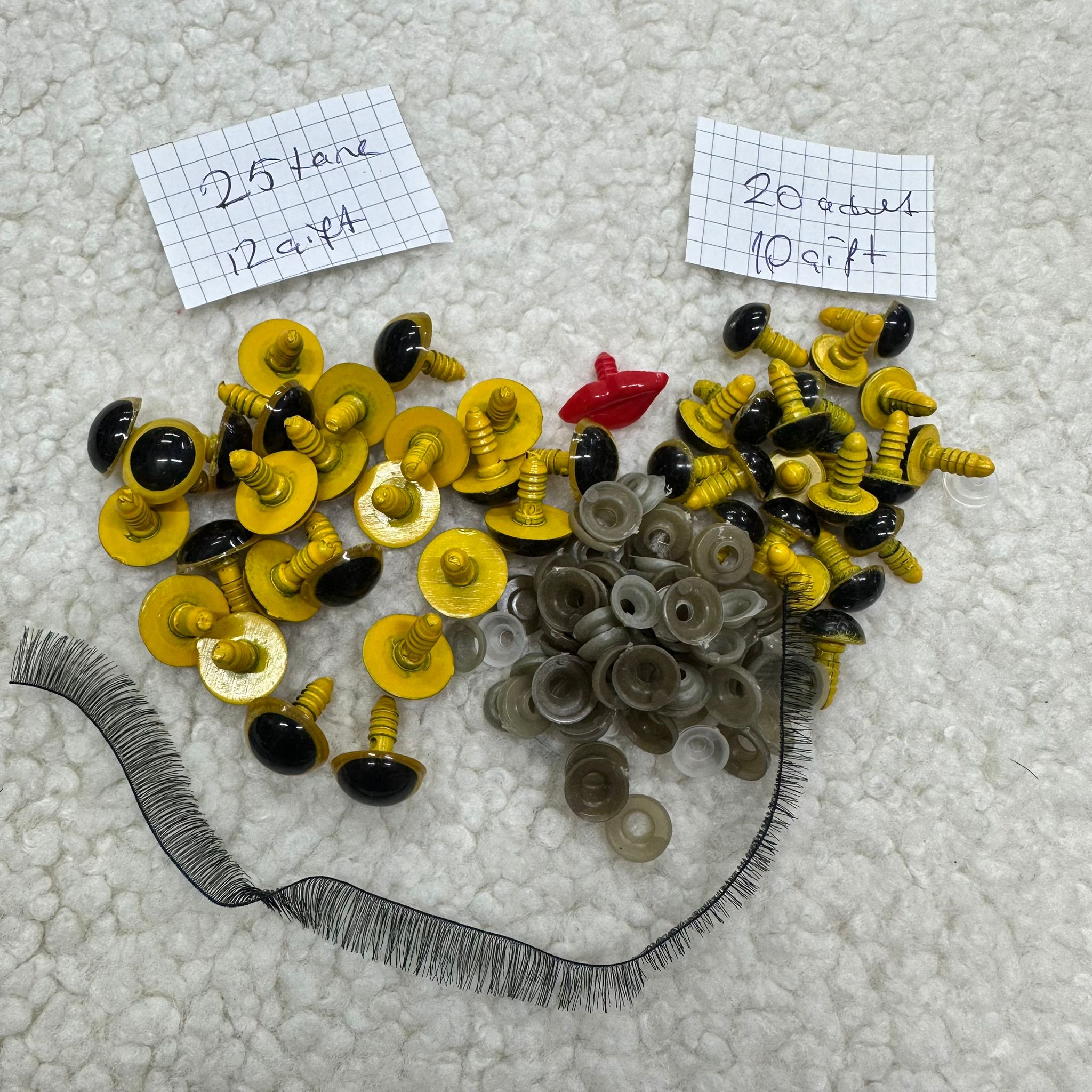 Sarı Amigurumi Göz Set