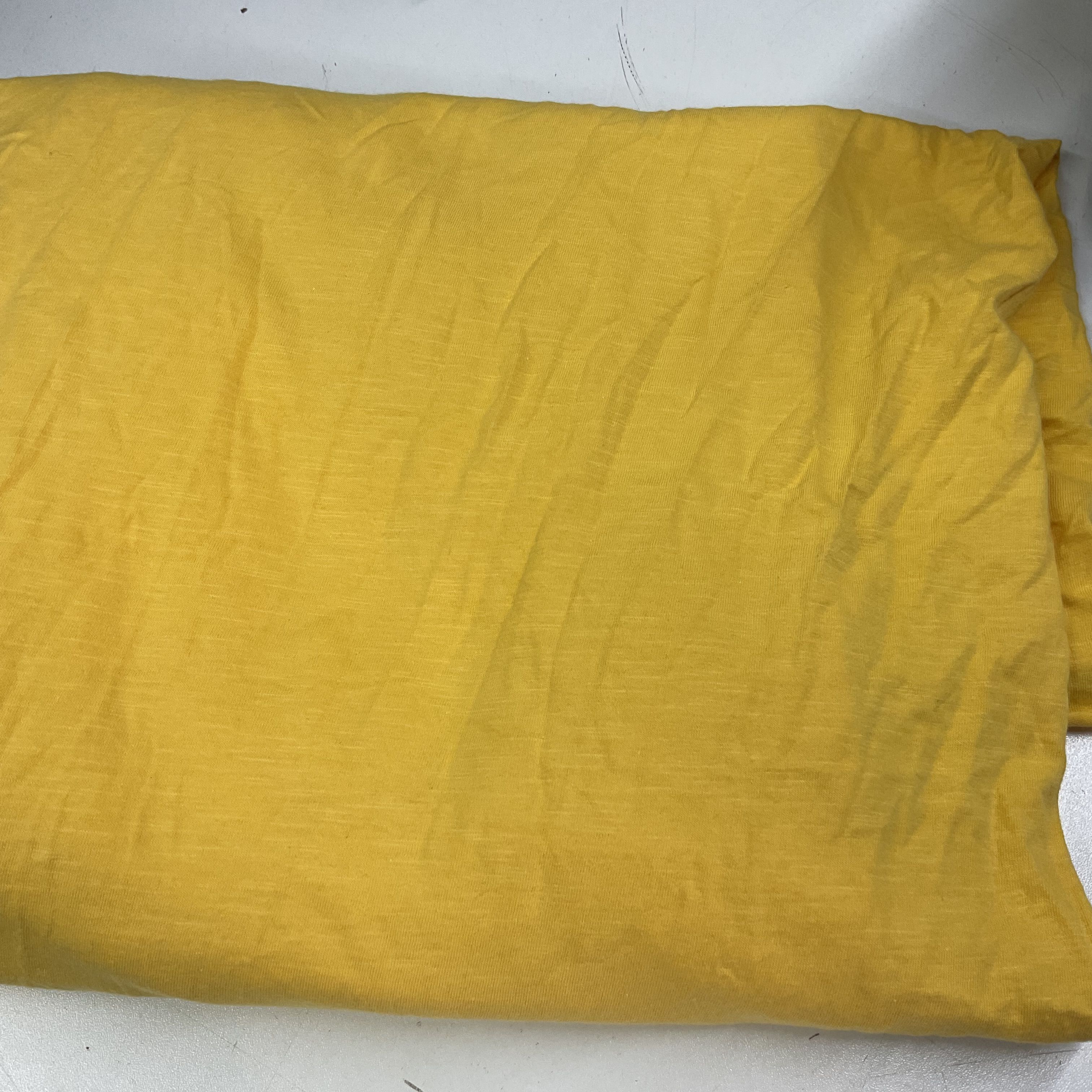 Koyu Sarı Pamuklu İnce Penye Kumaş 600 gr