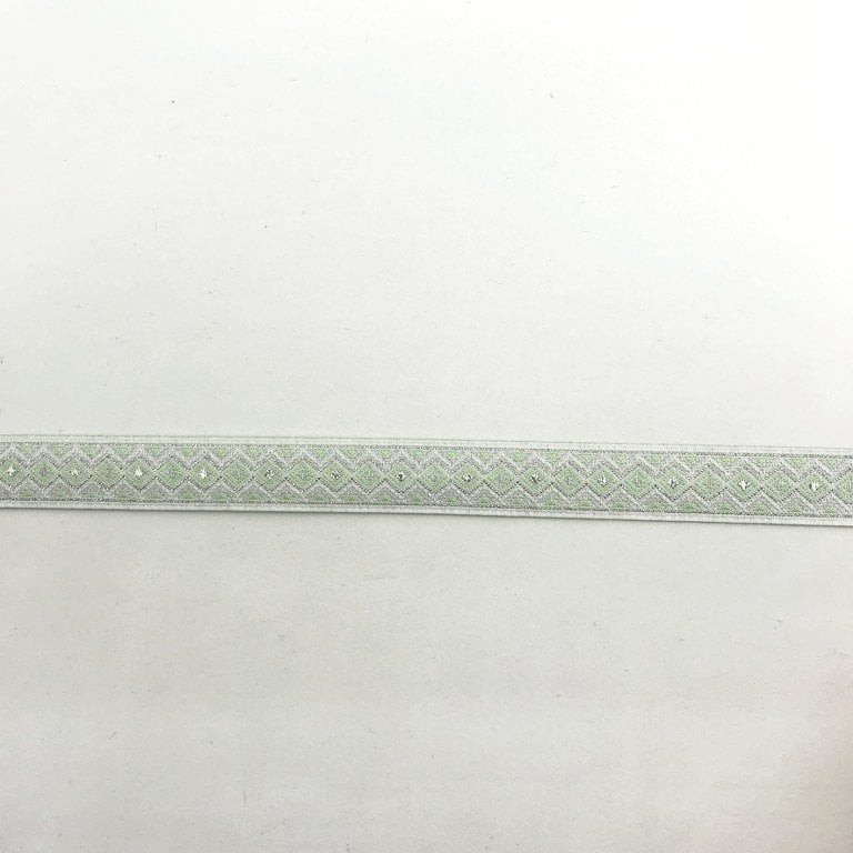 Yeşil Beyaz Kareler Desenli Şerit