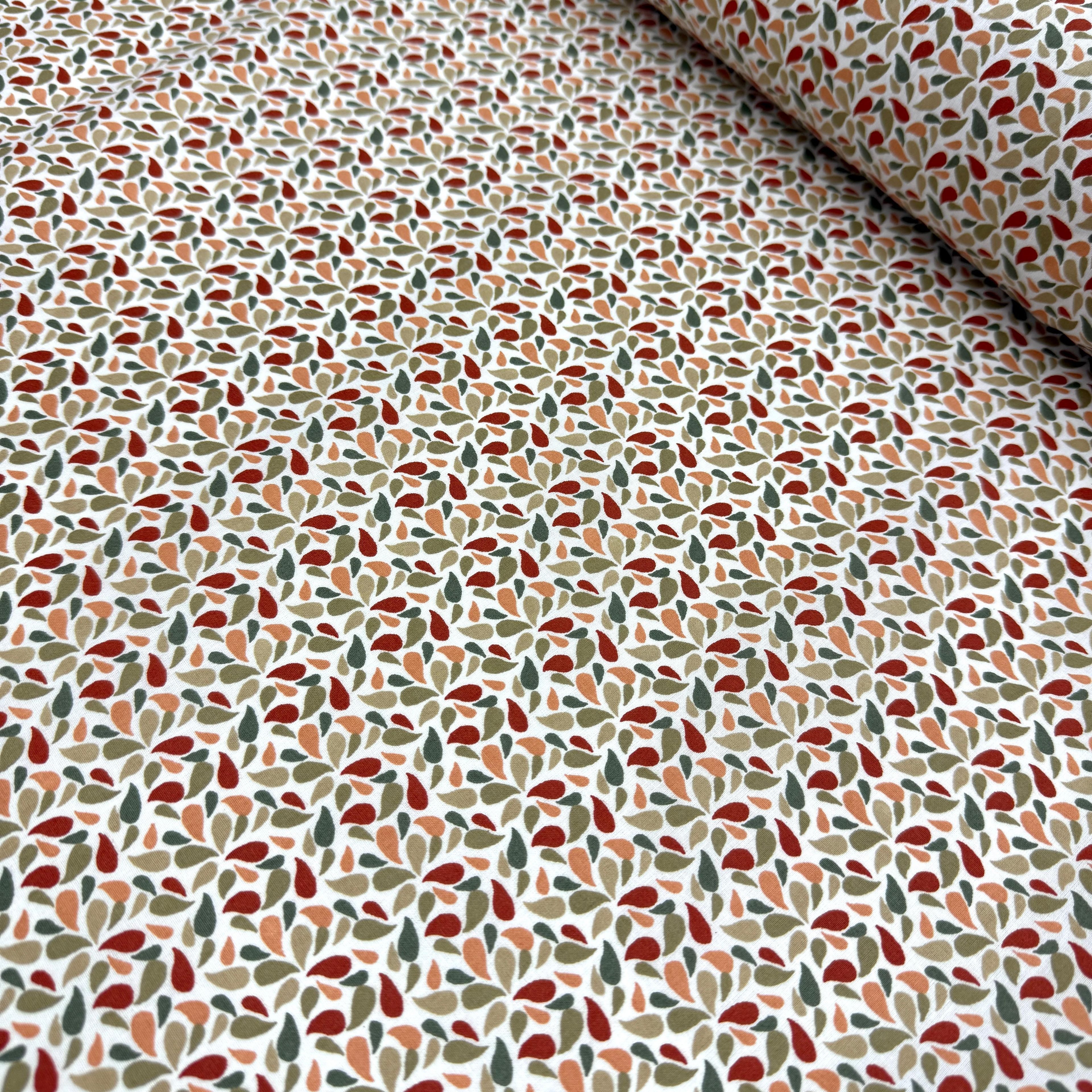 Minik Renkli Yapraklar Premium Poplin Kumaş
