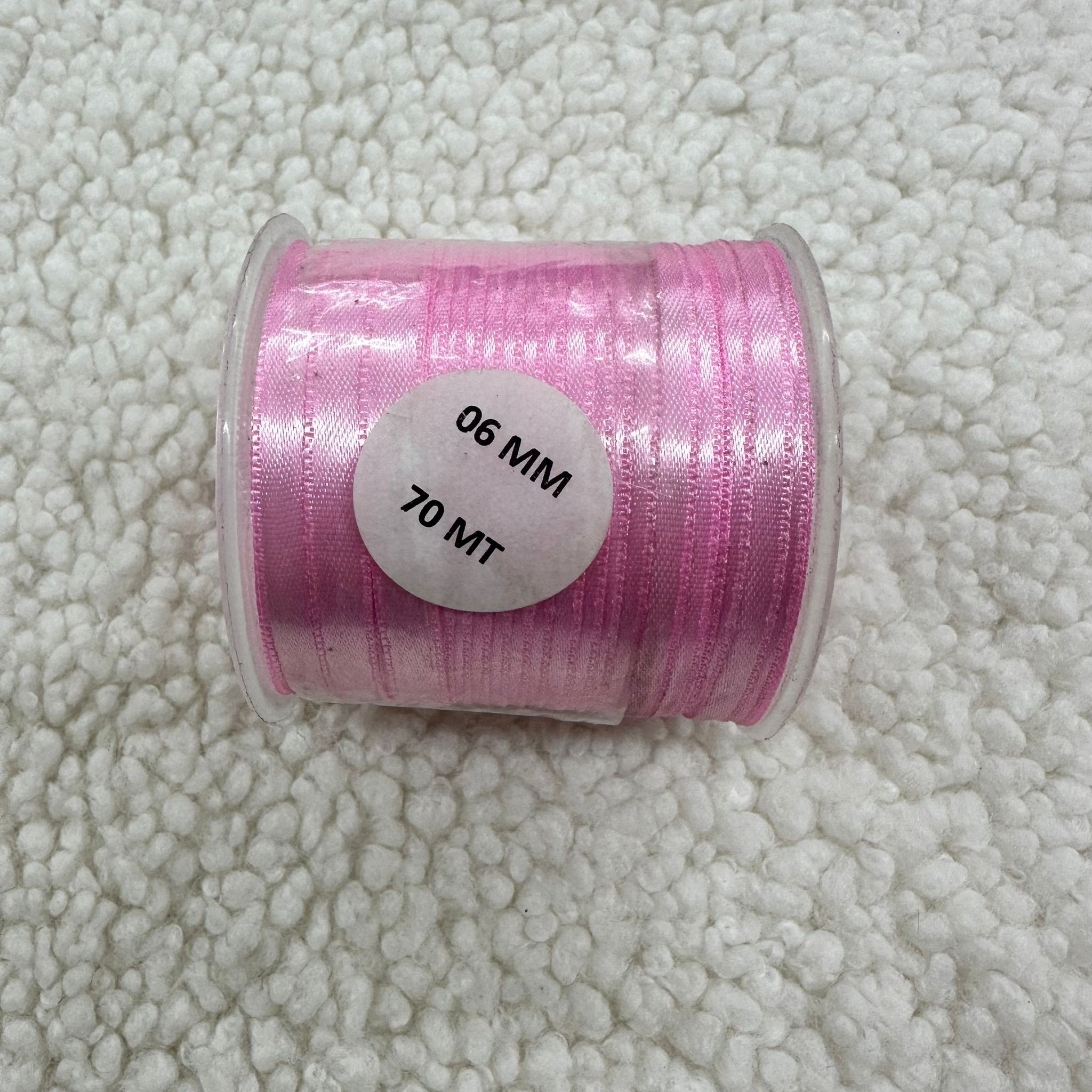 Pembe 6 mm Saten Kurdele