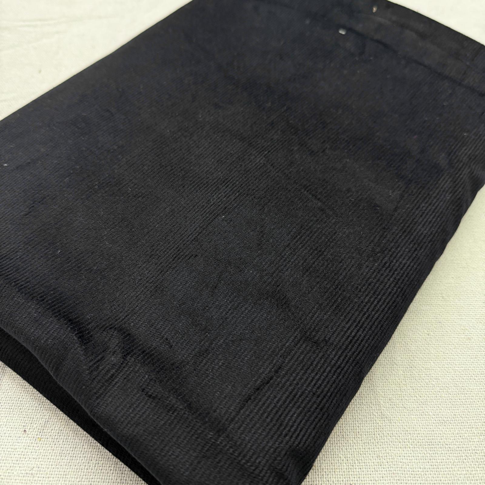 Siyah 110*140 No:6 cm Parça Fitilli Kadife Kumaş