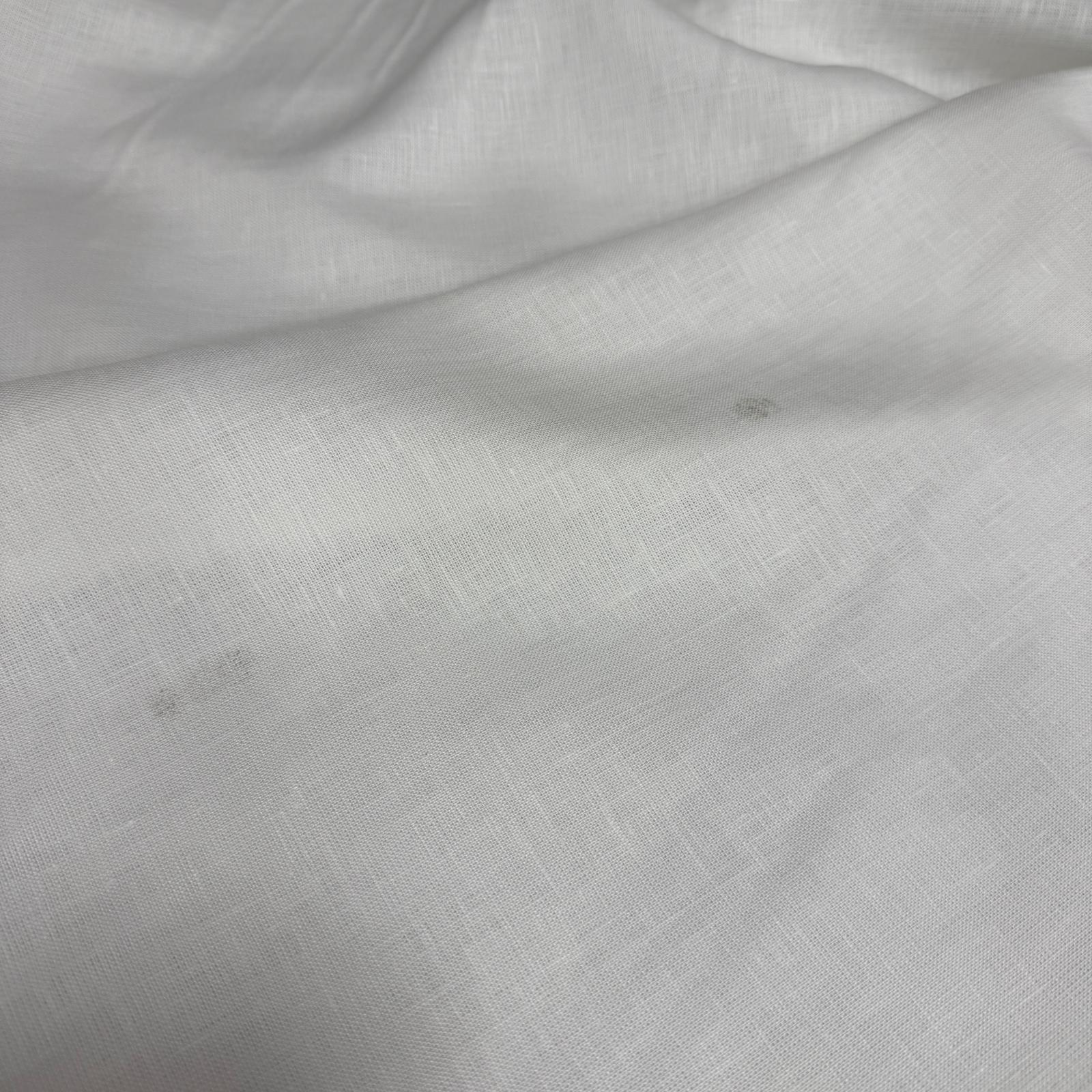 İz Defolu Kırık Beyaz Ham %100 Keten Kumaş