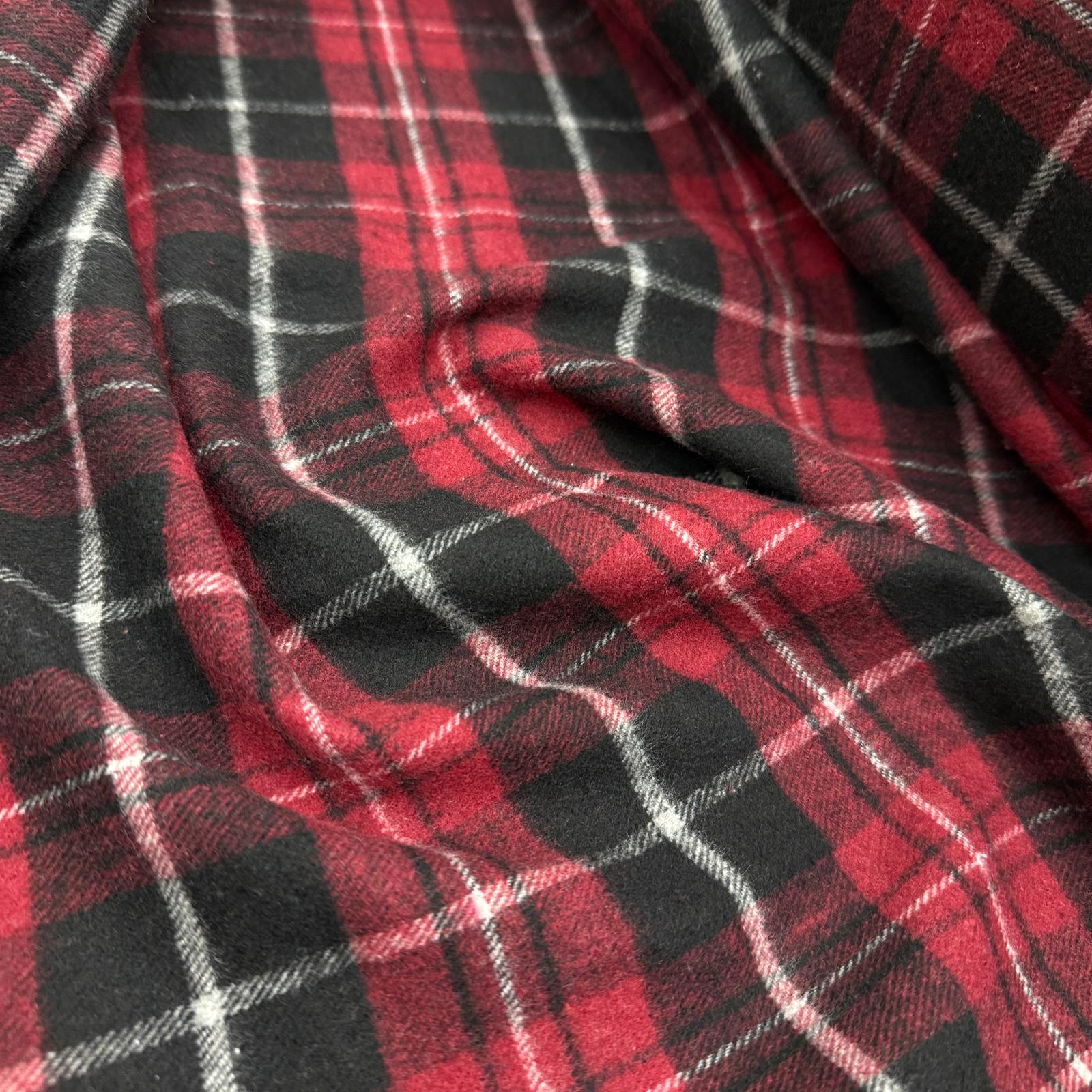 Siyah-Kırmızı Ekoseler Oduncu Kumaş