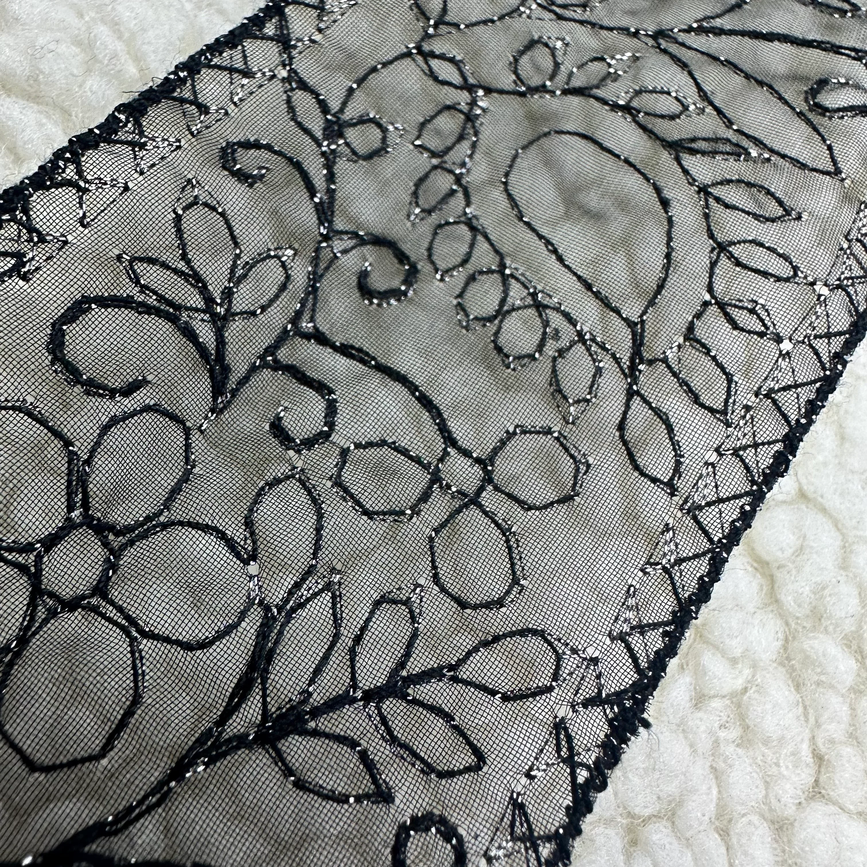 Tül Güpür Siyaha Gümüş 75