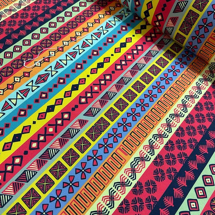 Çizgili Kilim Dijital Baskı Kumaş