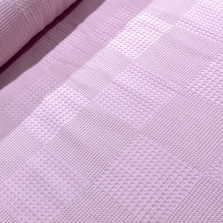 Düz Renk Waffle Pike Kumaş - Pudra Pembe