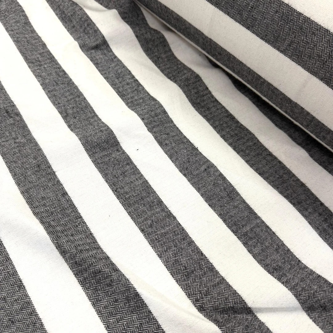 %100 Pamuk Siyah Balıksırtı Oduncu Kumaş