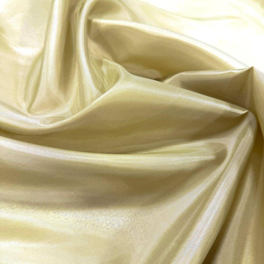 İnce Polyester Astar Saten Kumaş - Yeşilimsi Bej