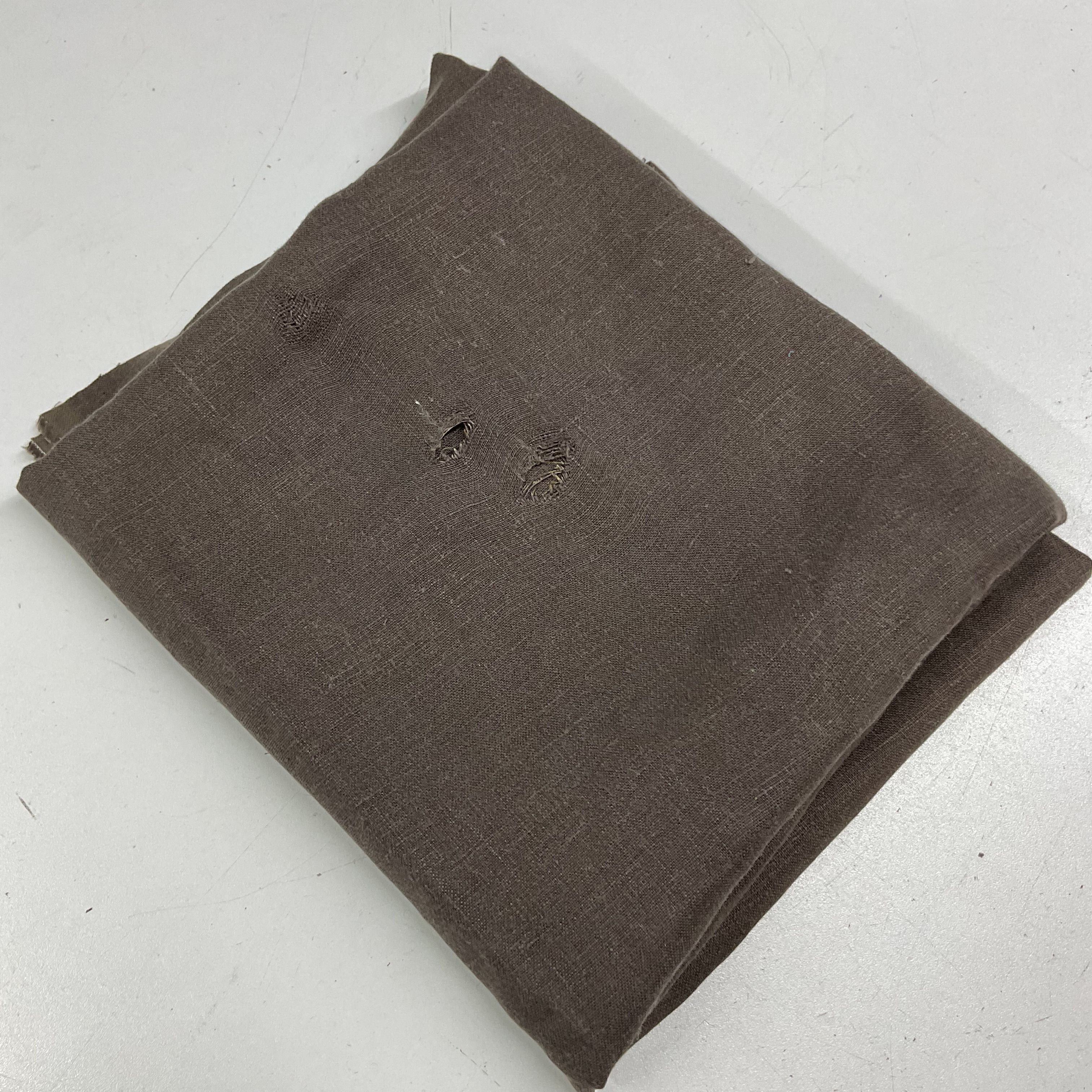 Defolu Kahve Ham Keten 50*150 cm Keten Parça Kumaş