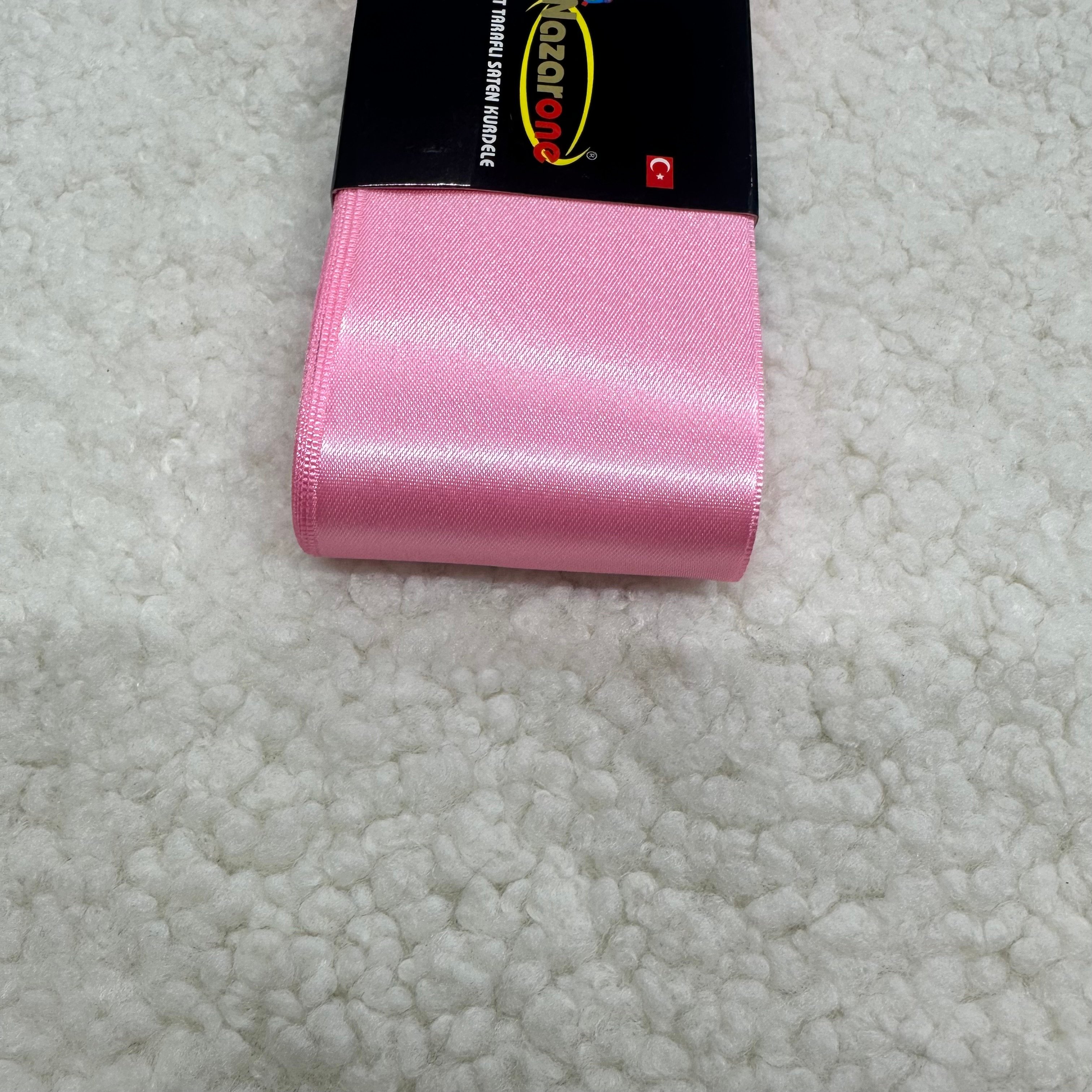 Altı Cm Şeker Pembe Saten Kurdele