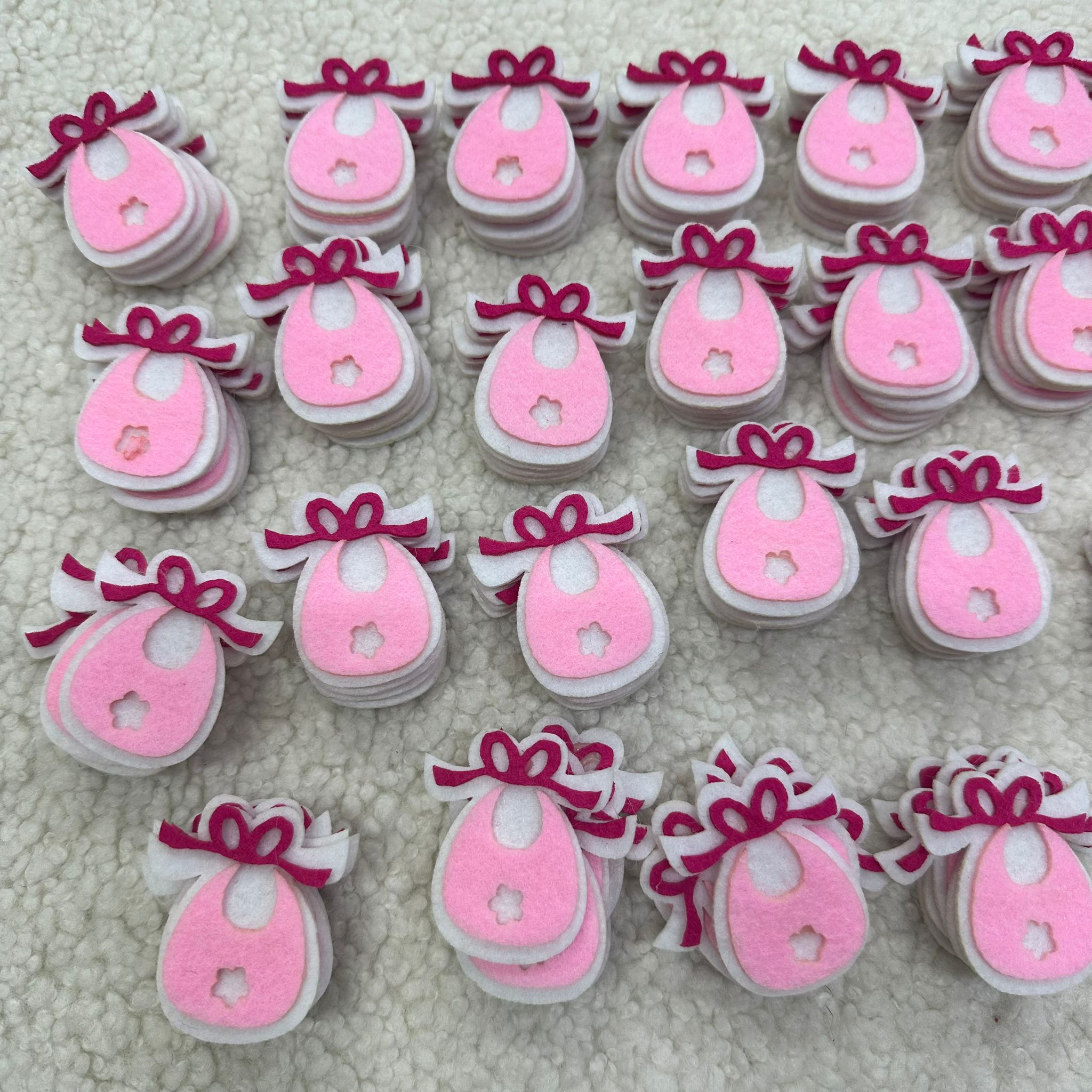 Pembe Bebek Önlüğü Keçe 50'li Set