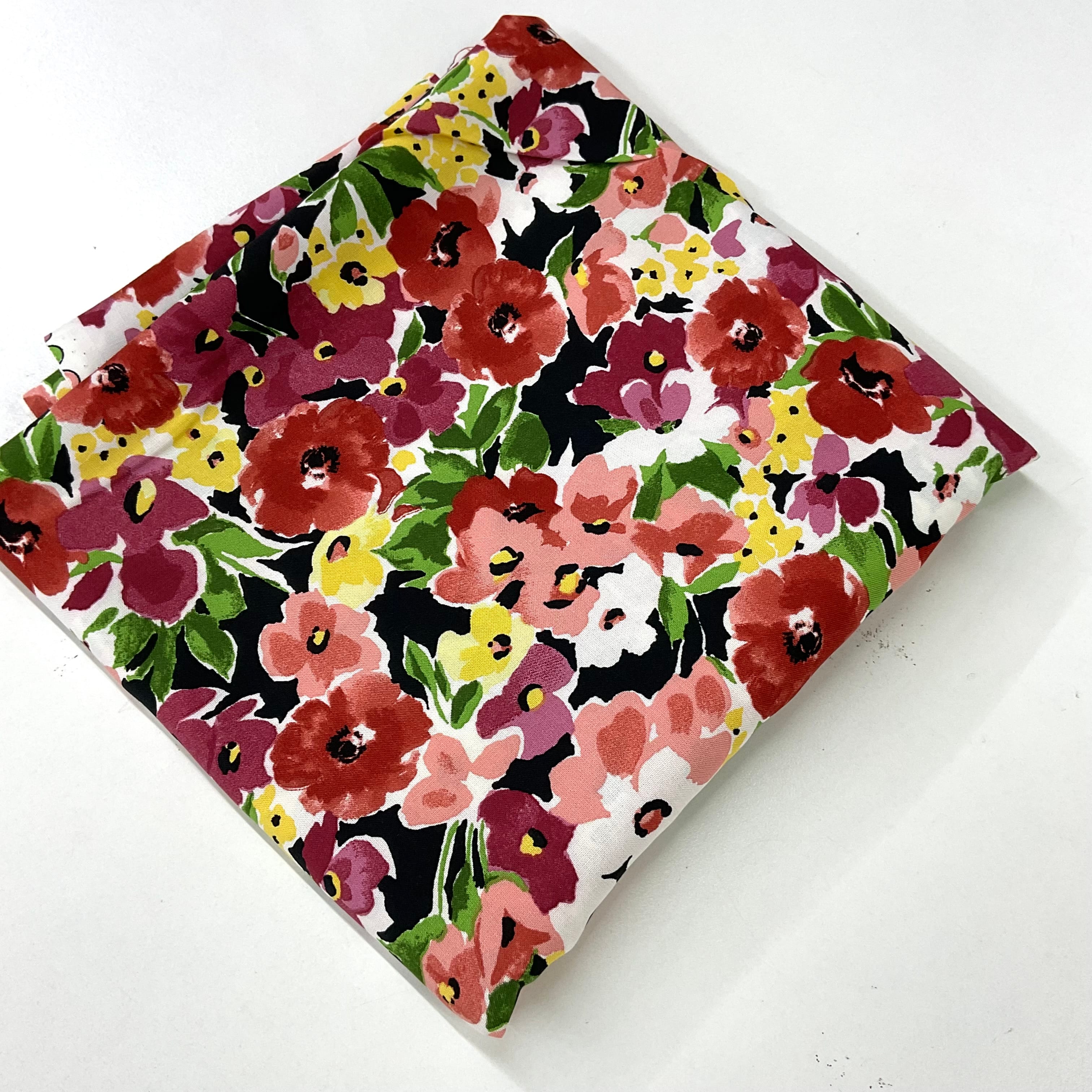 Bordo Çiçek 100*140 cm Parça Viskon Kumaş 