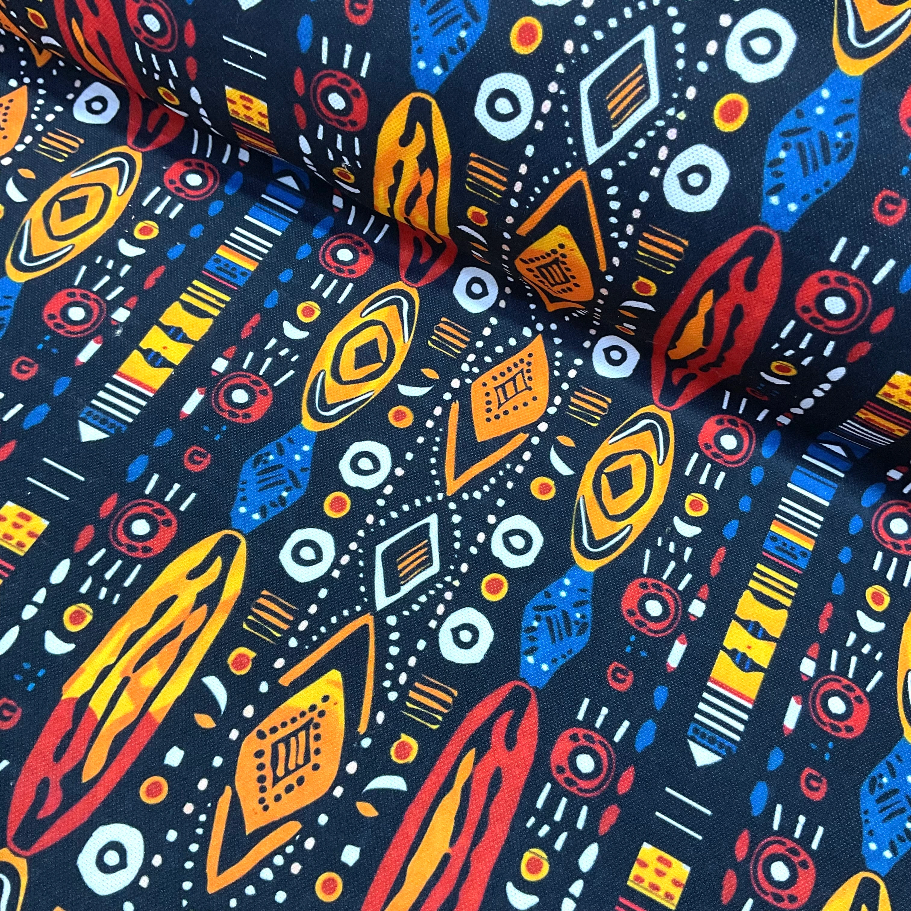 Renkli İkat Dijital Baskı Kumaş