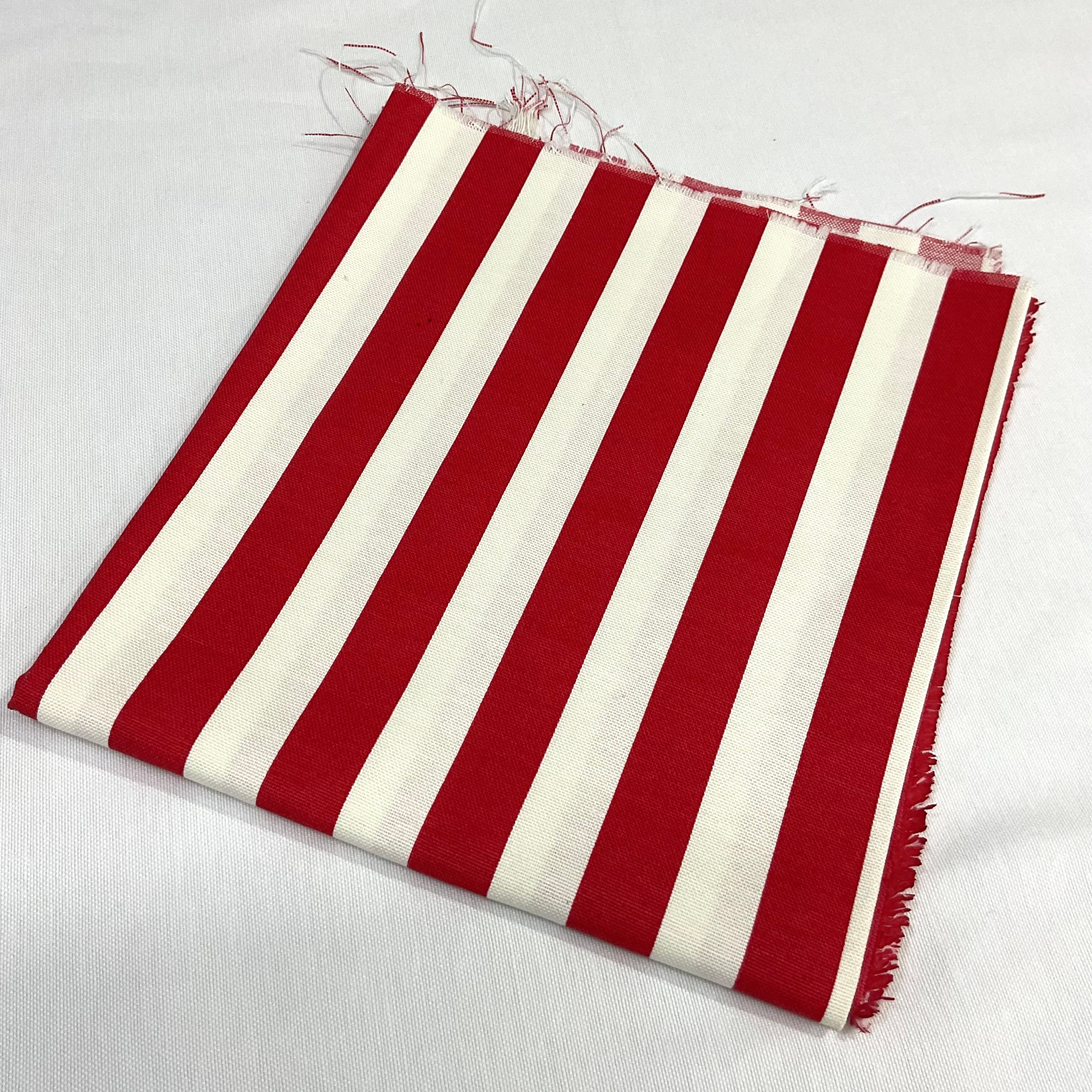 Kırmızı Çizgiler 50*90 cm Parça Duck Bezi