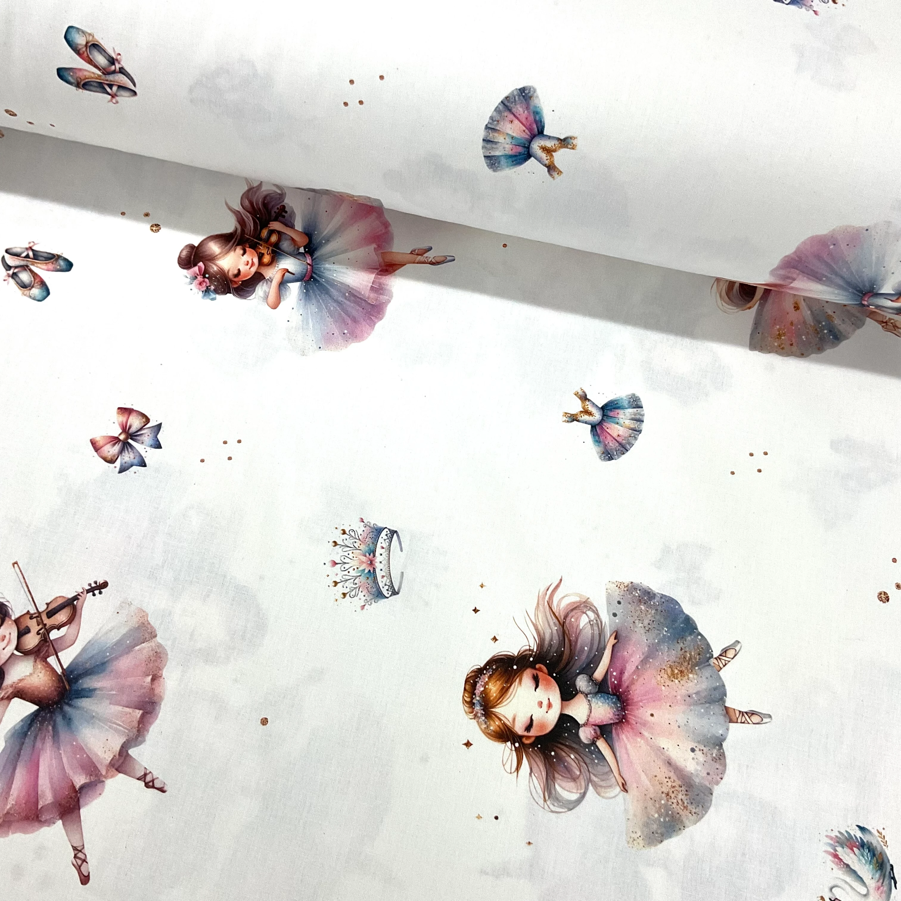 Taçlı Prenses Dijital Poplin Kumaş