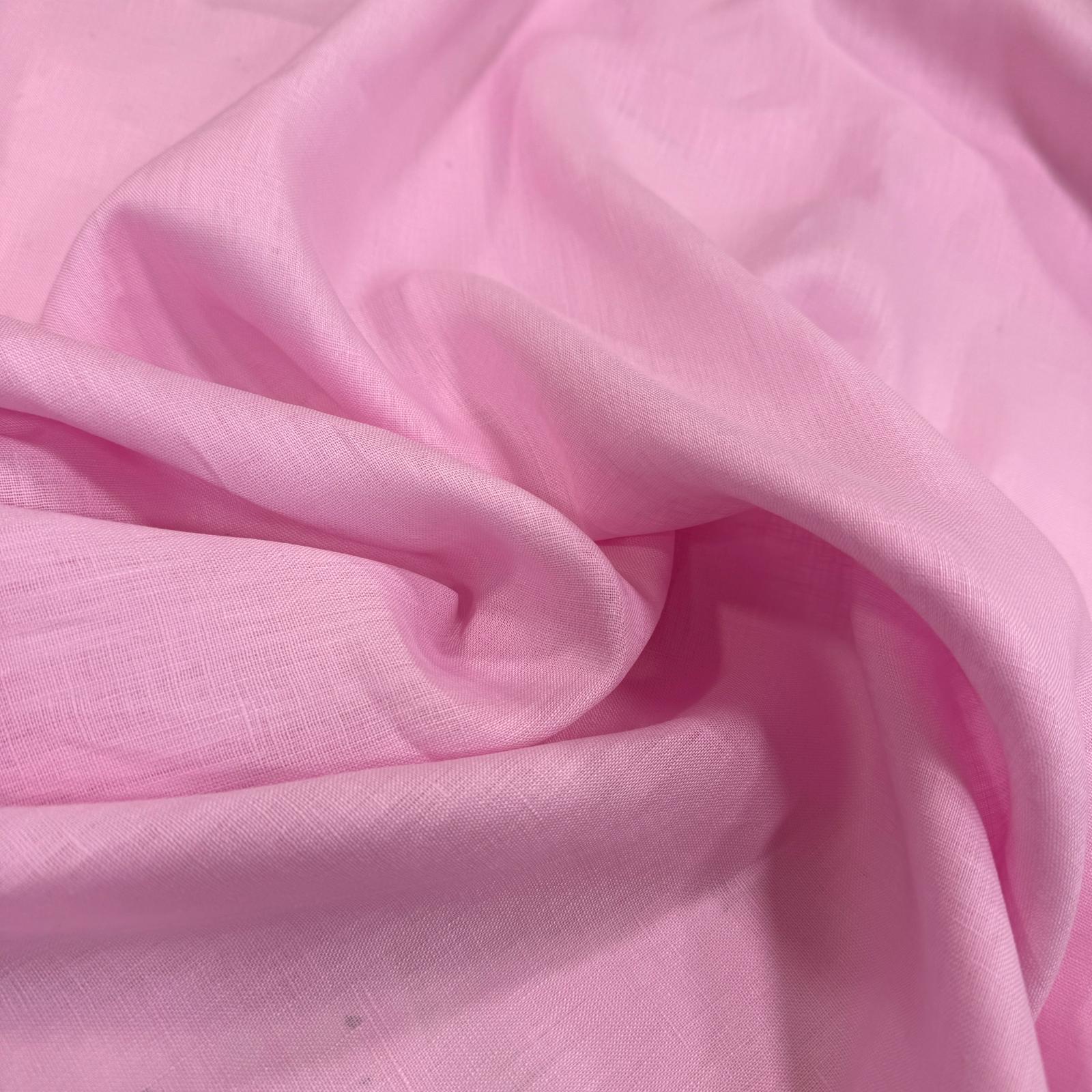 Toz Pembe Ham %100 Keten Kumaş
