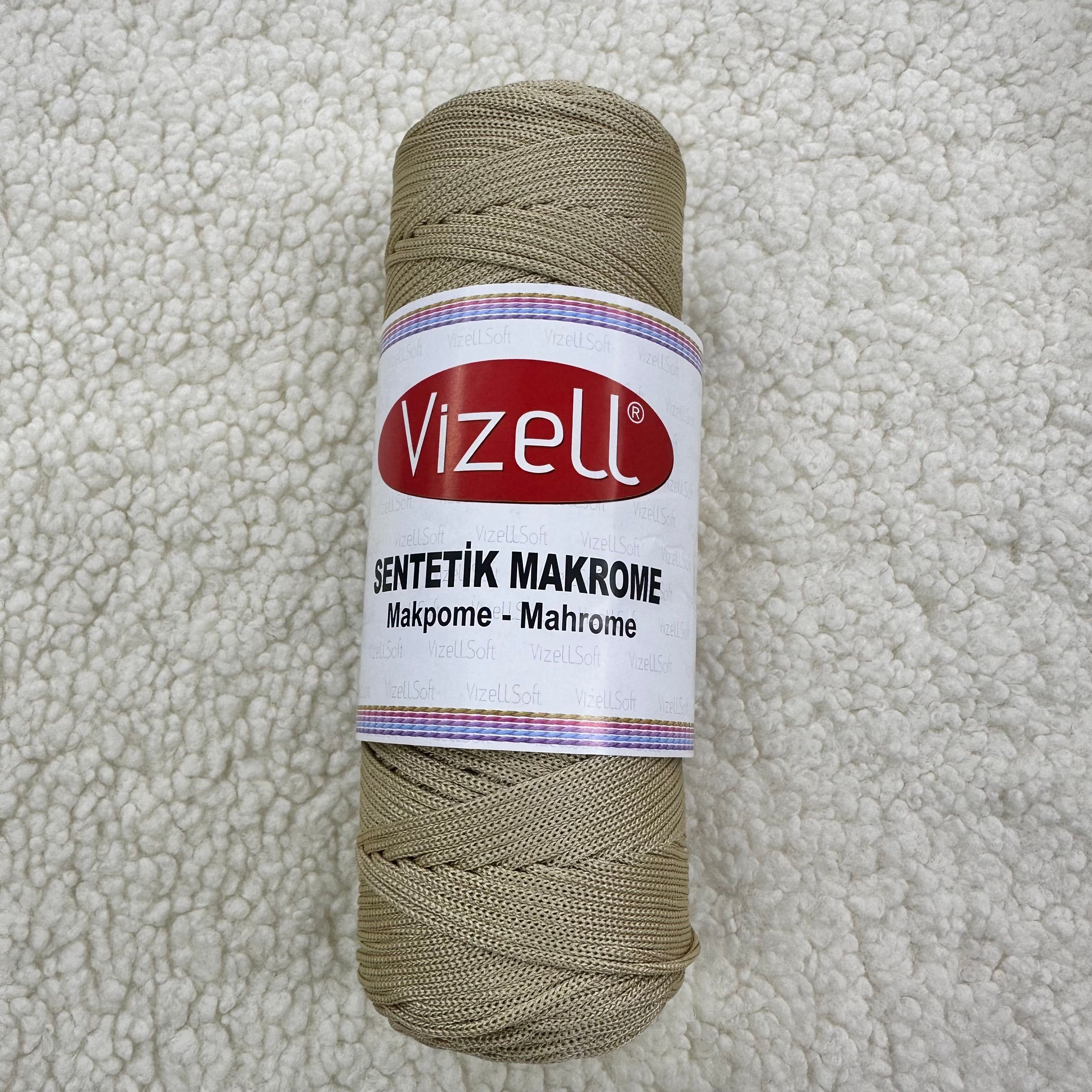 Vizell Sentetik Makrome İp Sütlü Kahve