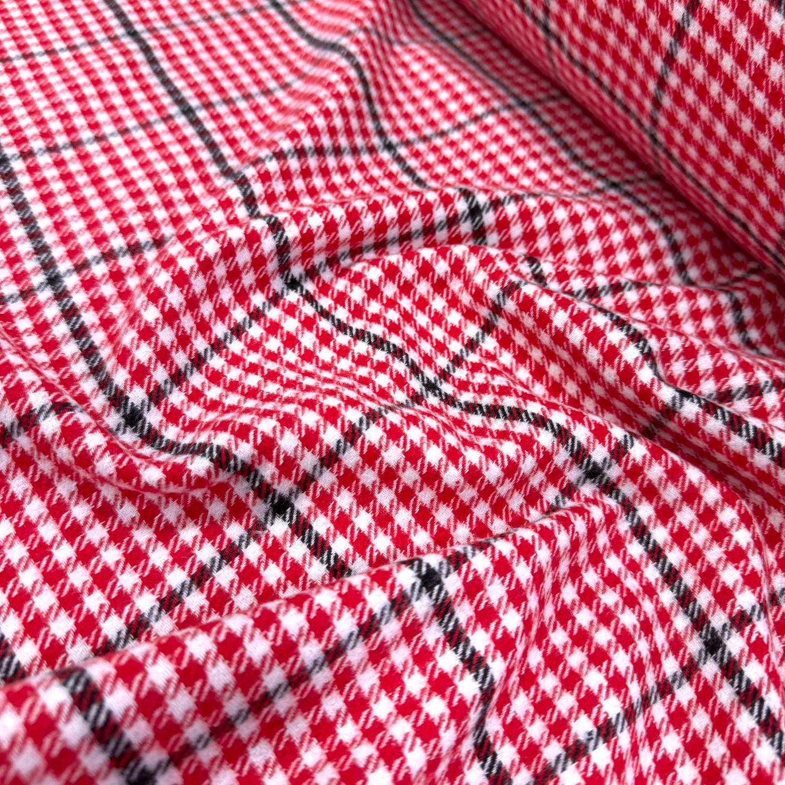 Kırmızı Kazayağı Oduncu Kumaş