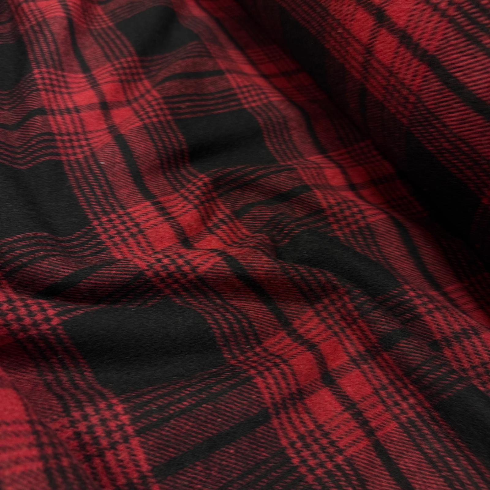 Kırmızı Siyah Ekoseler Oduncu Kumaş