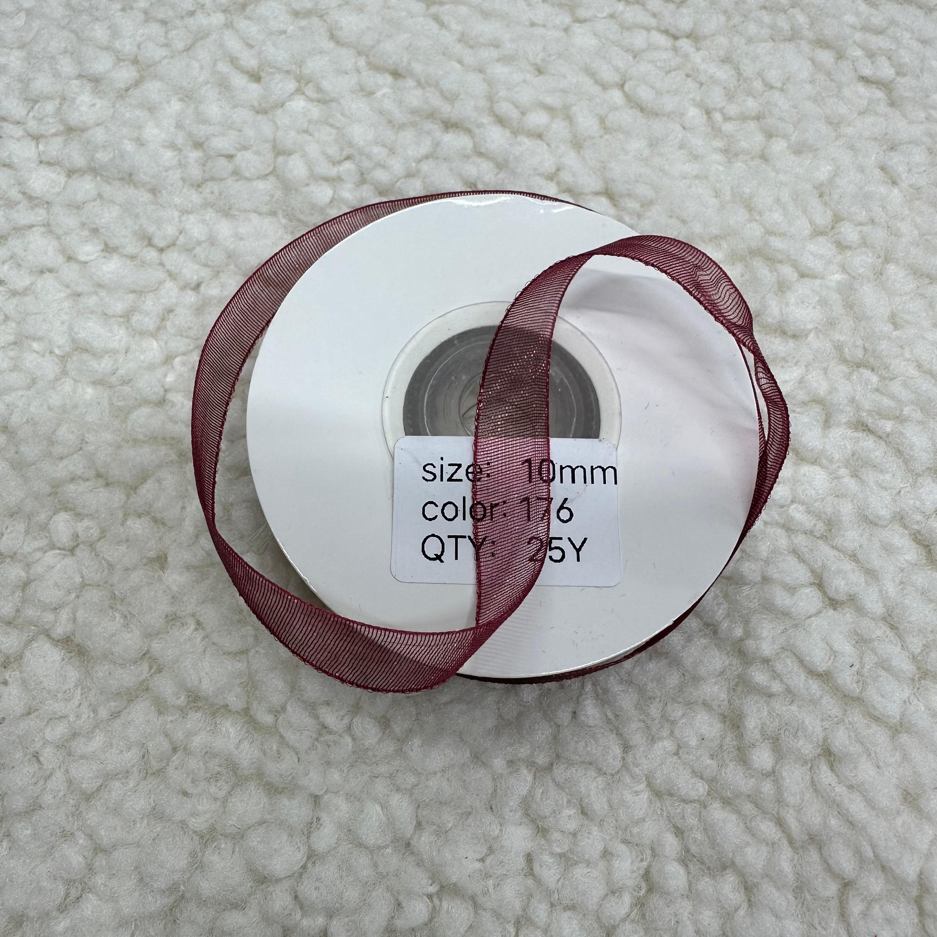 Bordo Organze Kurdele 1 Cm 176