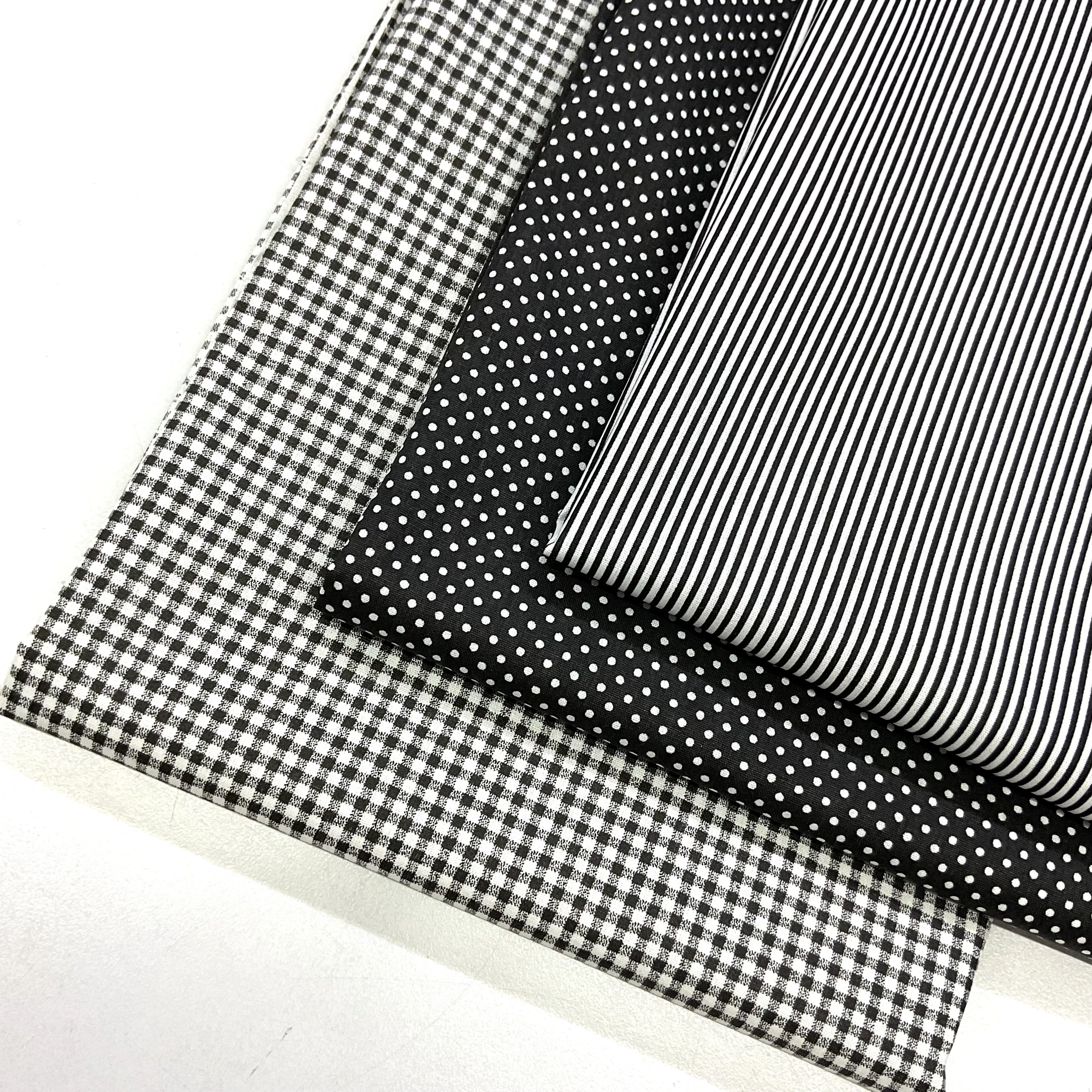 Siyah Geometri 3 Adet Parça Kumaş Seti