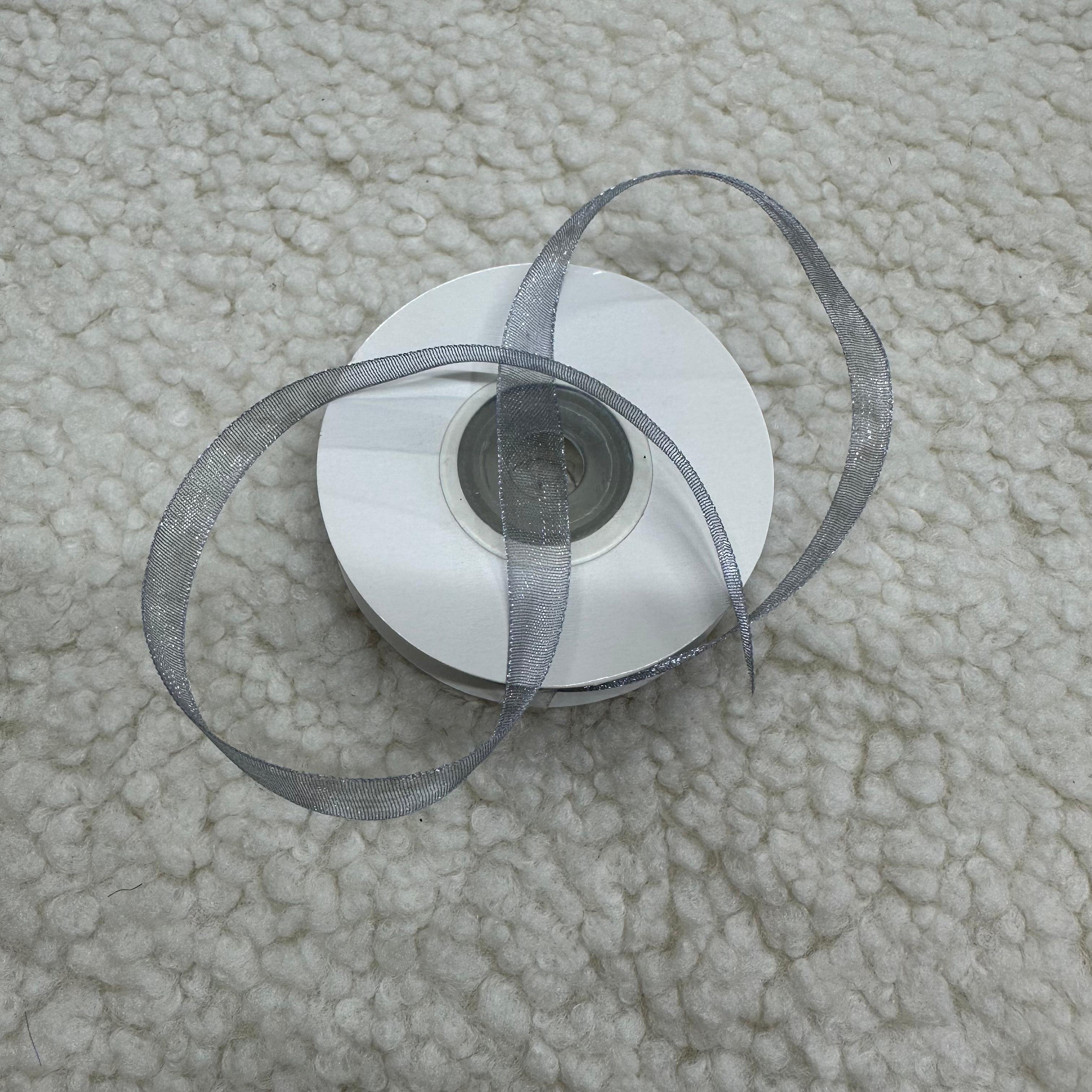 Duman Gri Organze Kurdele 1 Cm