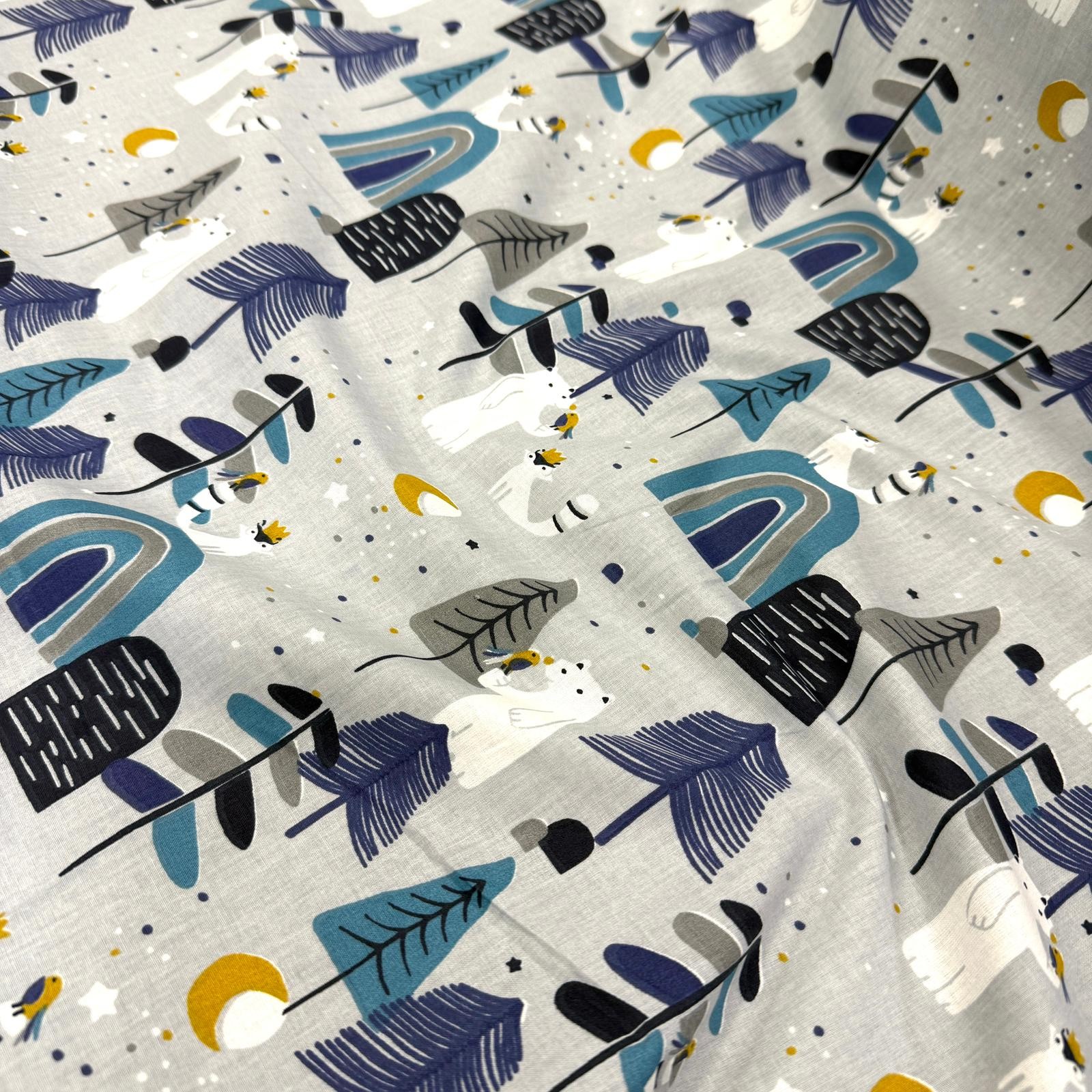 Kutup Ormanları Premium Poplin Kumaş