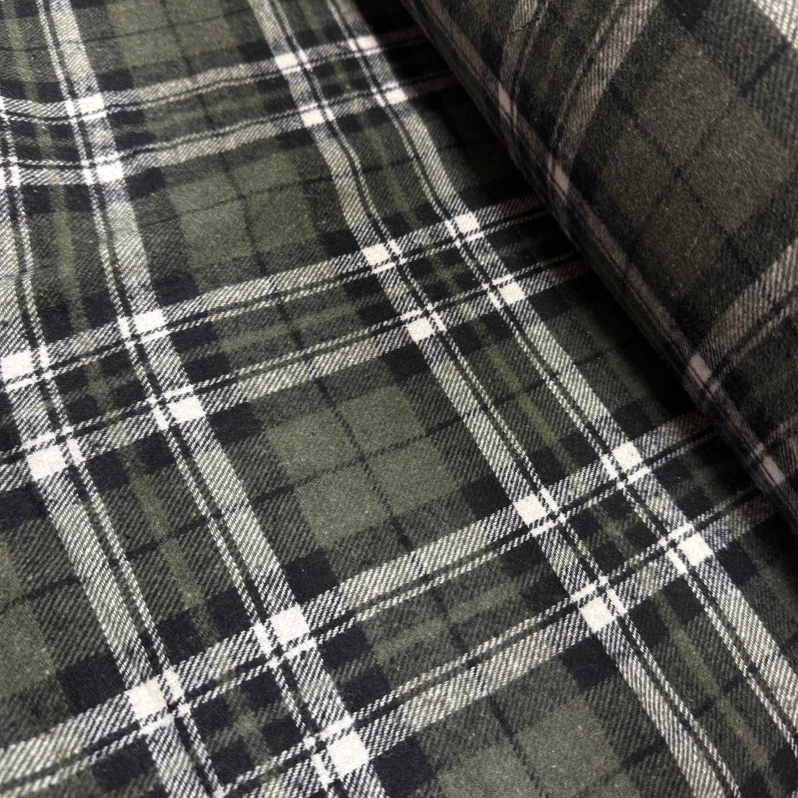 Haki Kalın Ekoseler Oduncu Kumaş