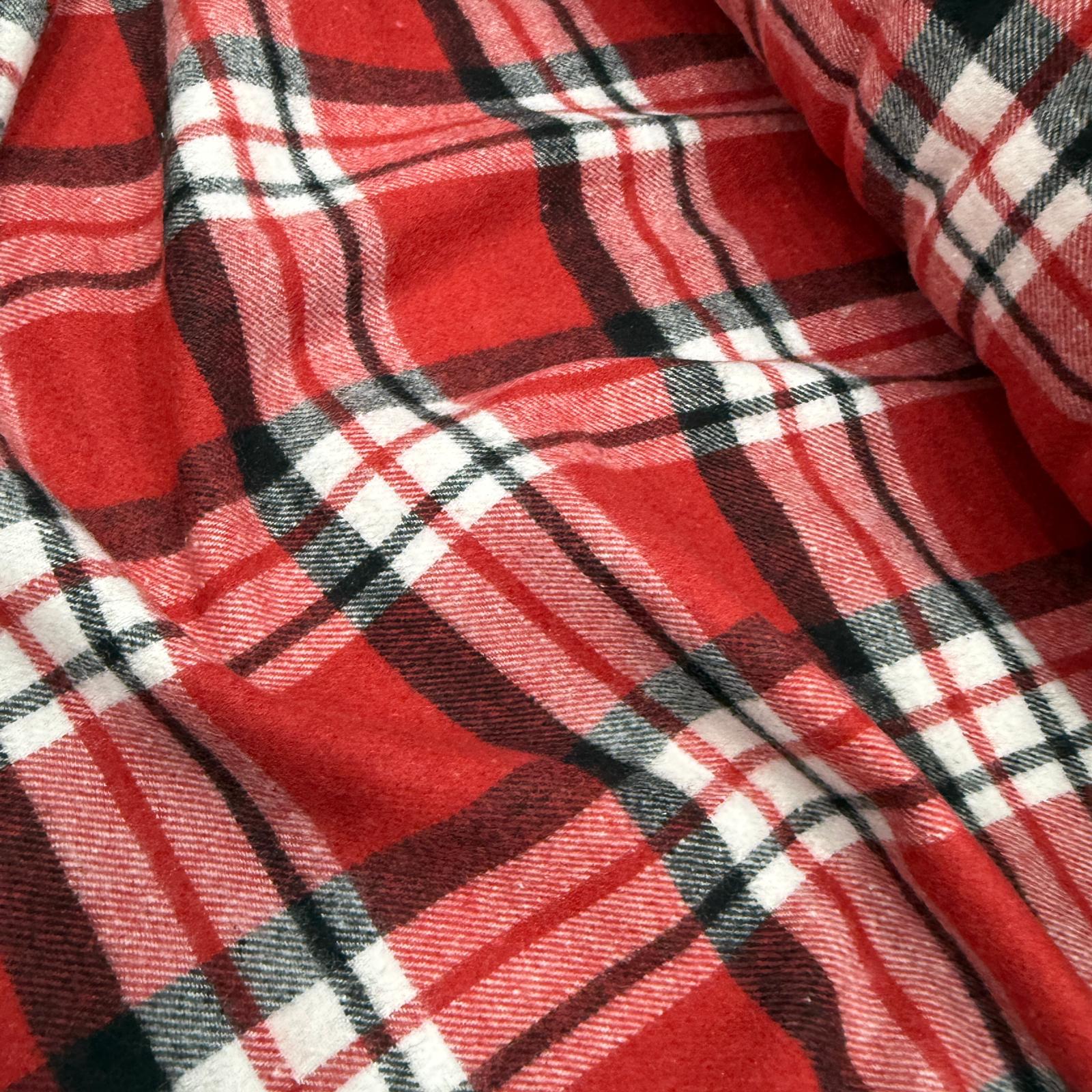 Kırmızı Büyük Ekoseler Oduncu Kumaş