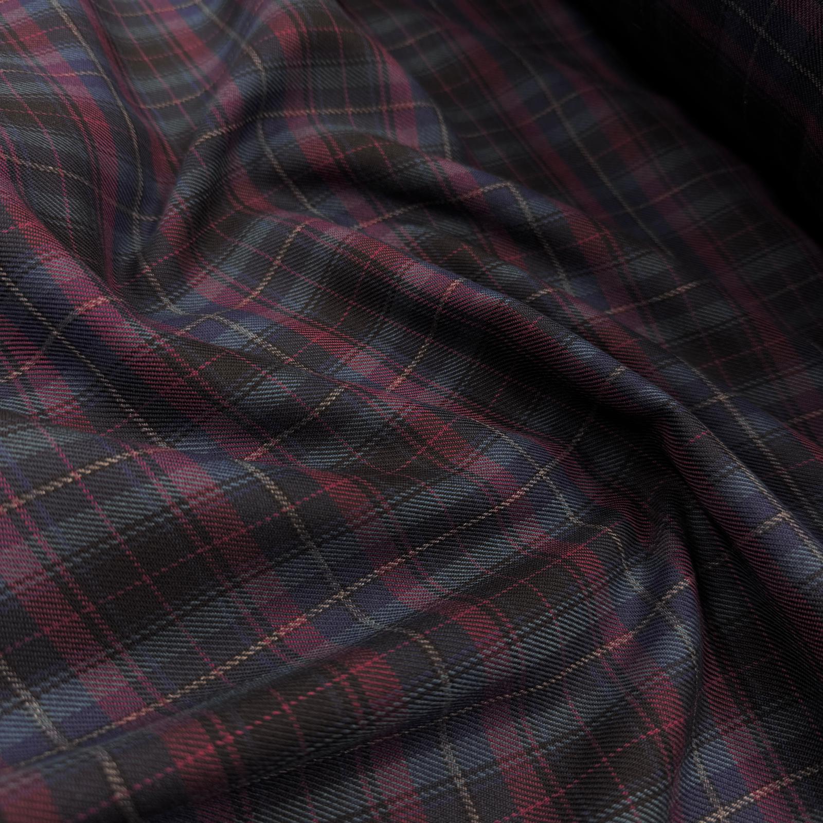 İngiliz Yünlü Koyu Tonlu Ekose Giyimlik Kumaş