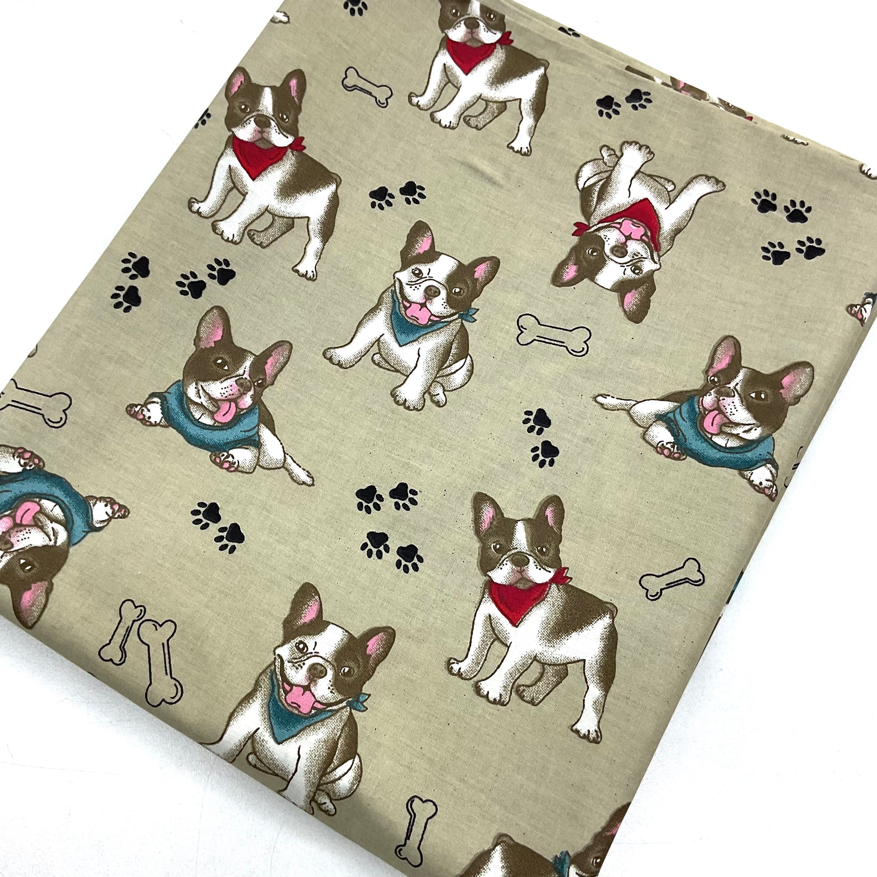 Kahve French Buldog 100*240 cm Parça Dijital Poplin Kumaş
