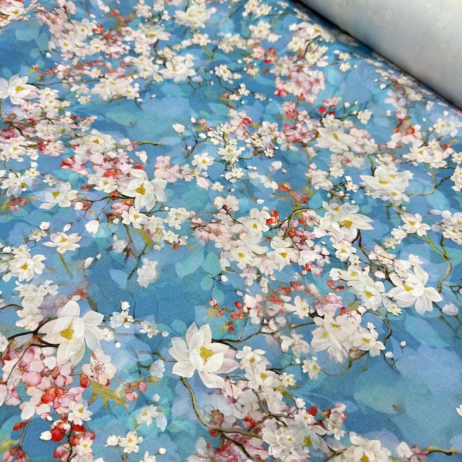 Sakura Çiçeği İntaşlar Markalı Kanvas Kumaş