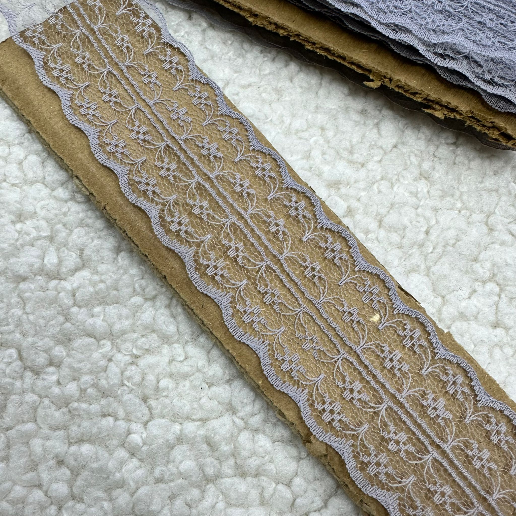 Gri Çift Taraflı Dantel Güpür Top