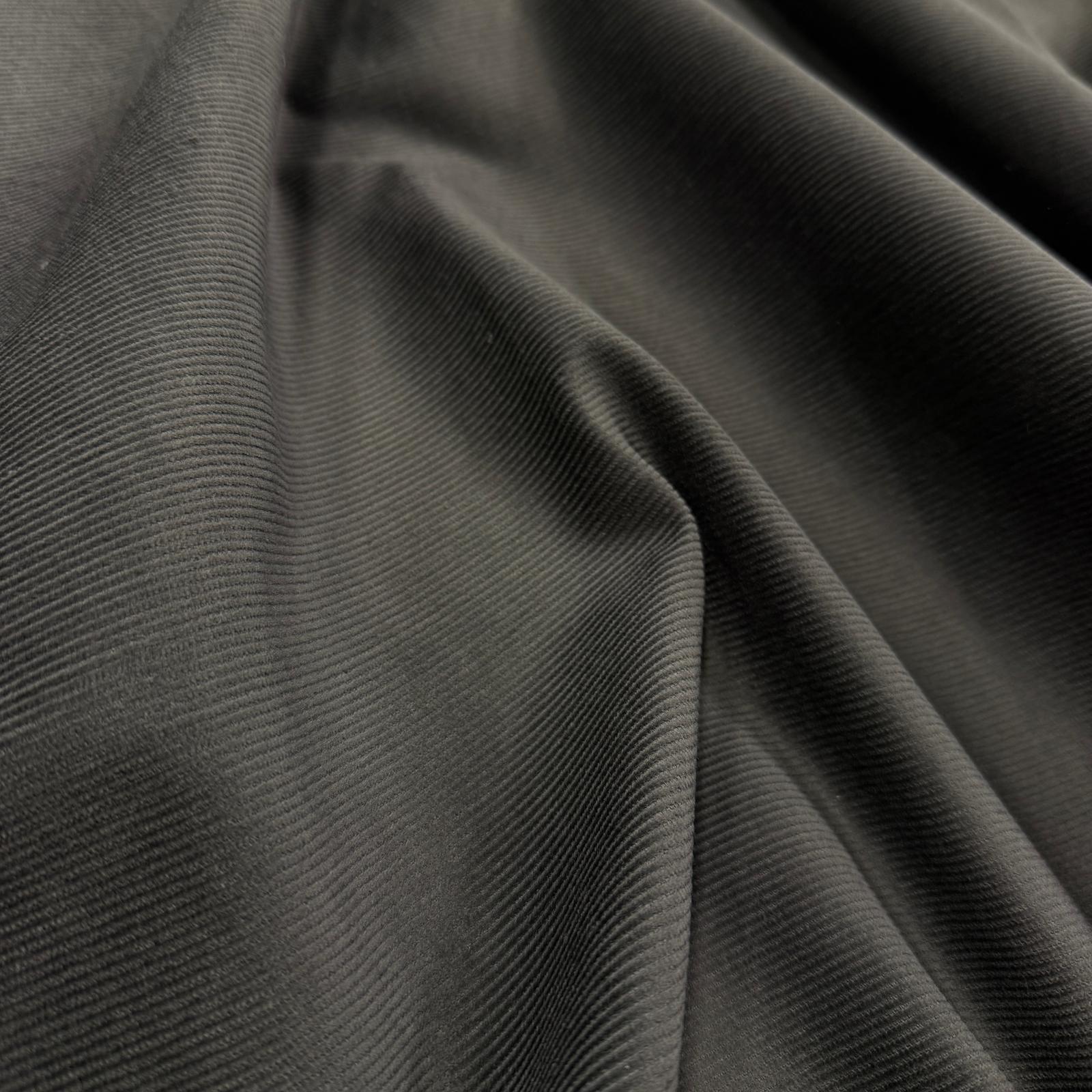 Antrasit Likralı Pamuk Fitilli Kadife Kumaş