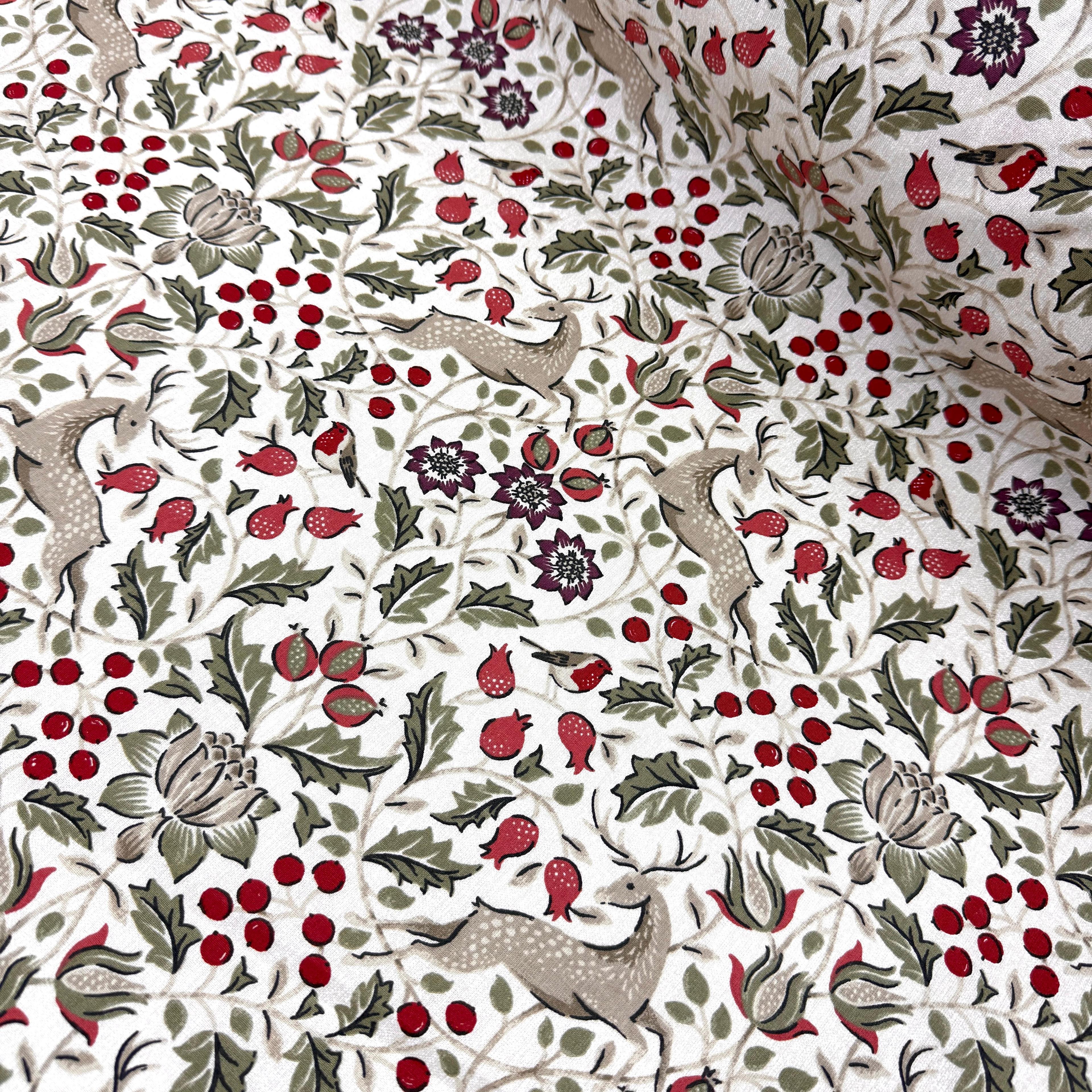 Geyikli Bahçe Premium Poplin Kumaş