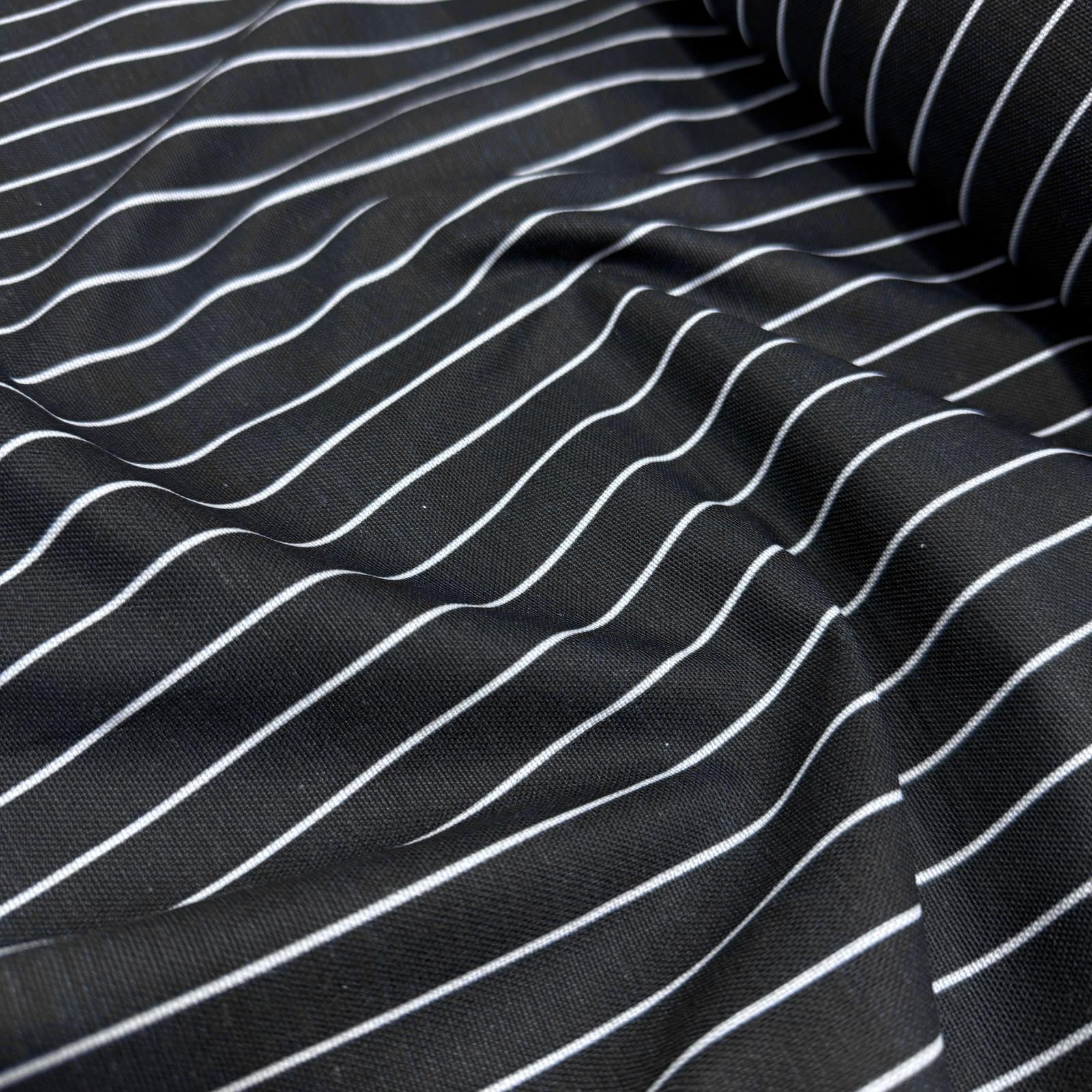 1-A Hafif Defolu Siyah Çizgili Dijital Duck Bezi