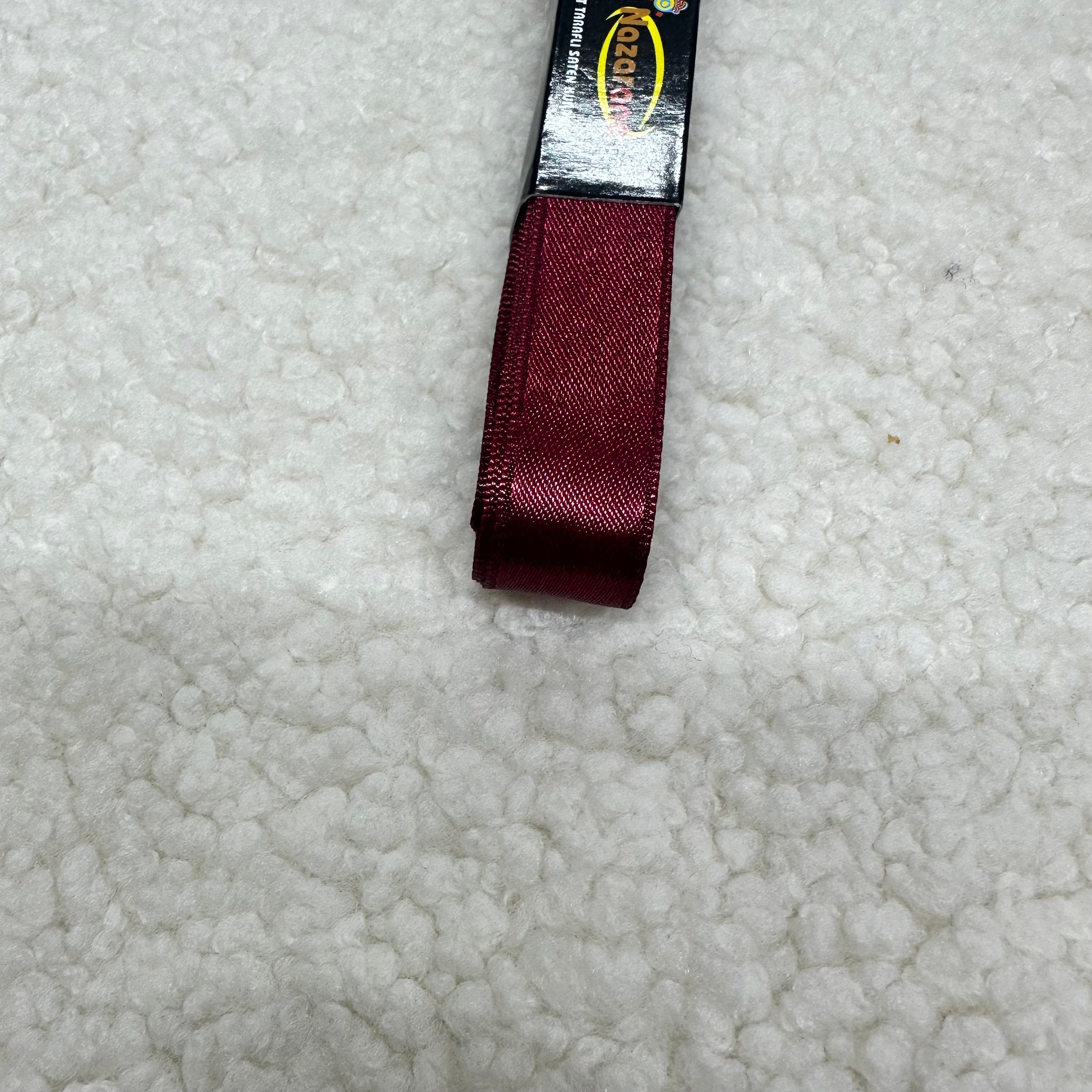 İki Cm Bordo Saten Kurdele