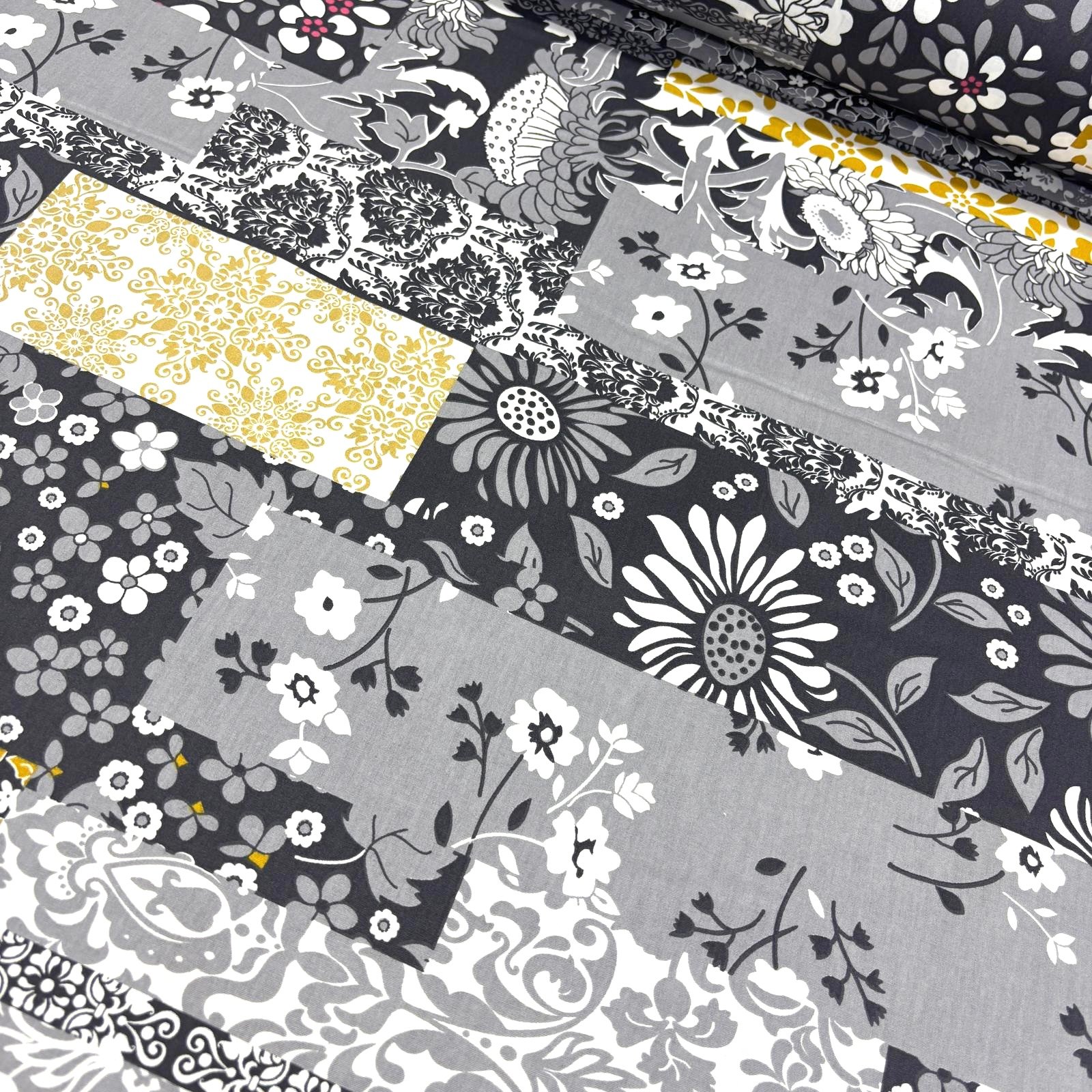 Pak Patchwork Gri Poplin Kumaş