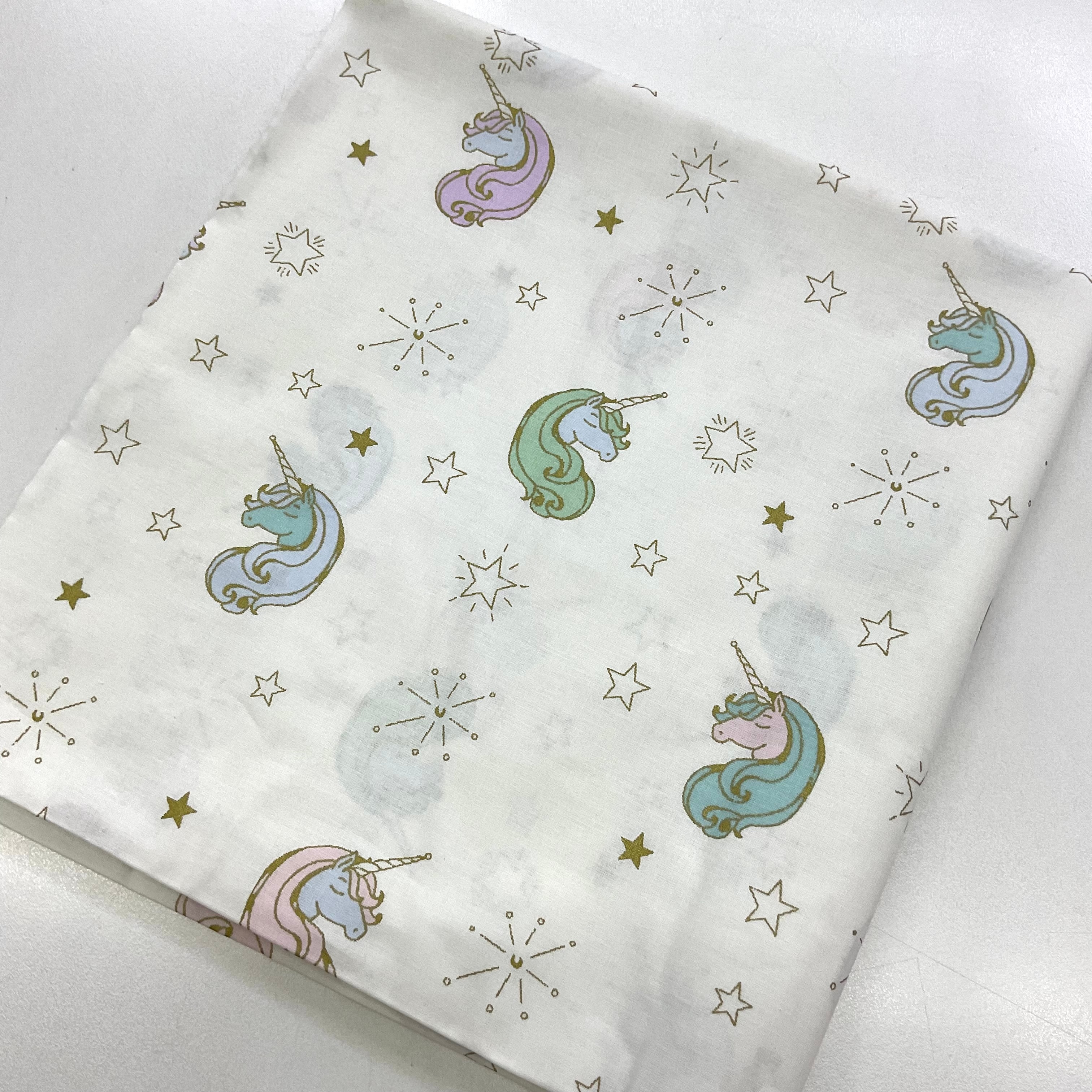 Simli Unicorn 50*115 cm Parça Poplin Kumaş