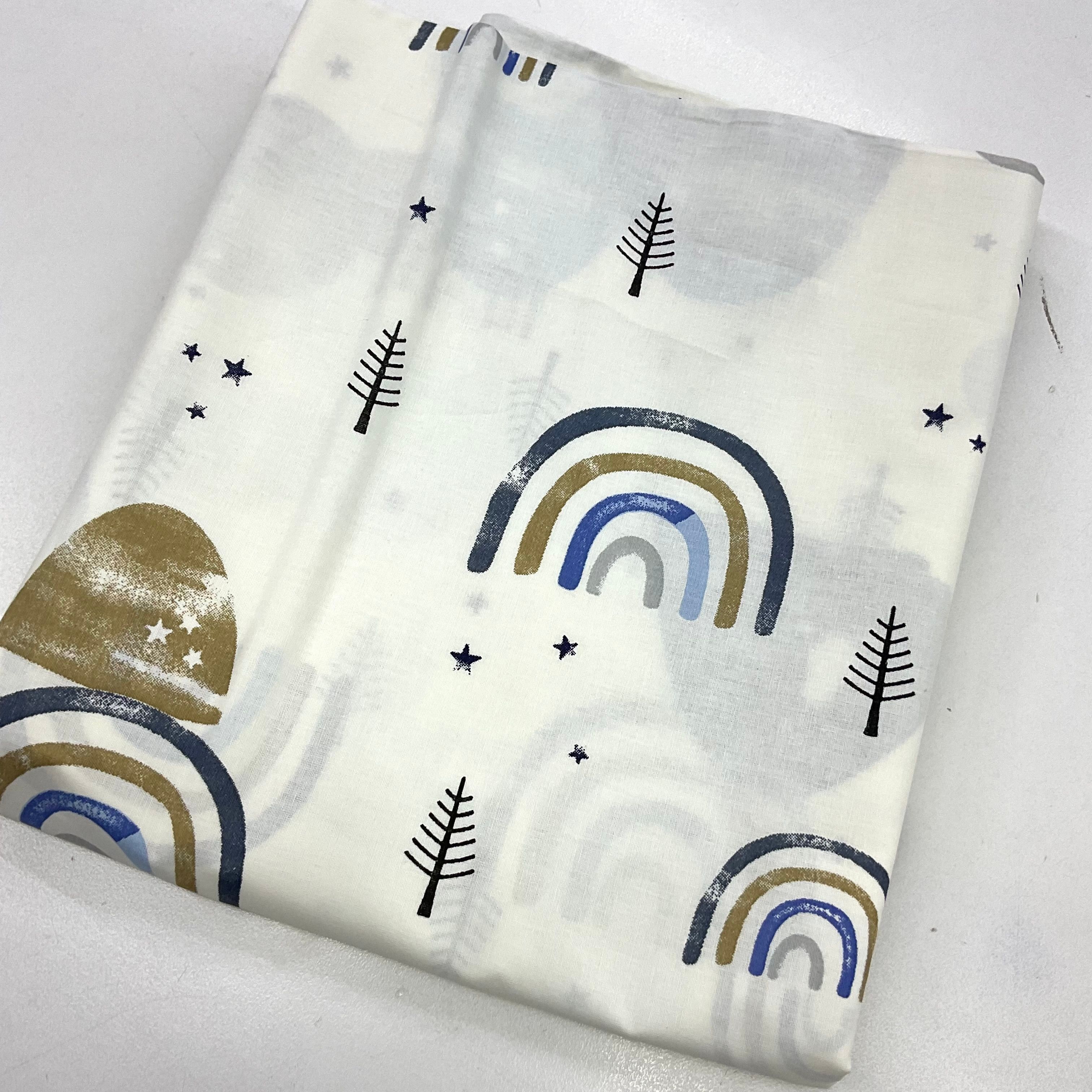 Mavi Gökkuşağı 100*240 cm Parça Poplin Kumaş