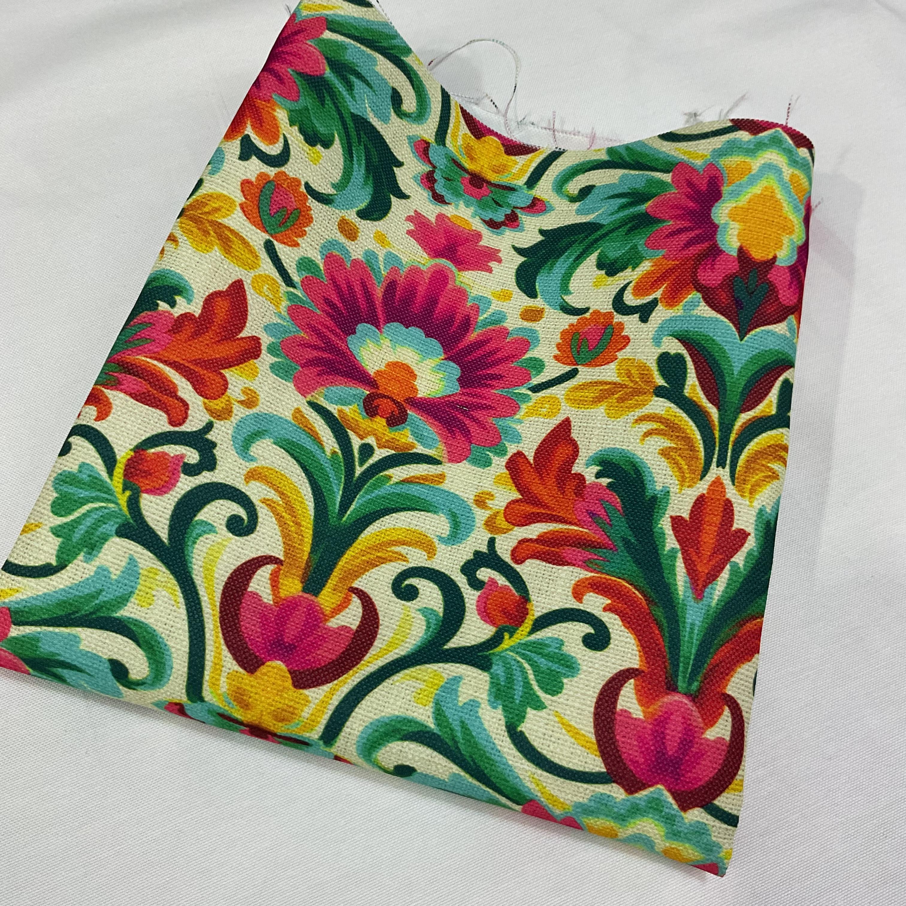 Damask Çiçek 50*140 cm Parça Dijital Baskı Kumaş