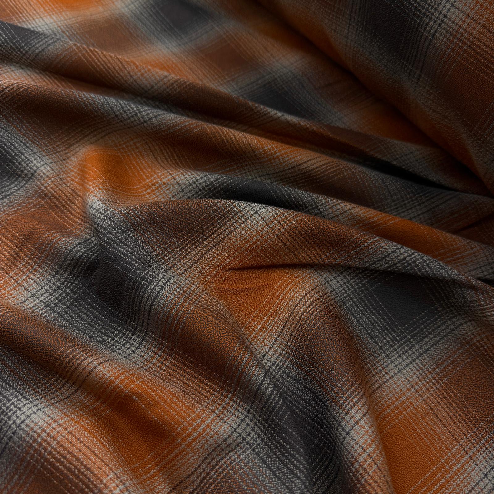 İngiliz Yünlü Kiremit Ekose Giyimlik Kumaş