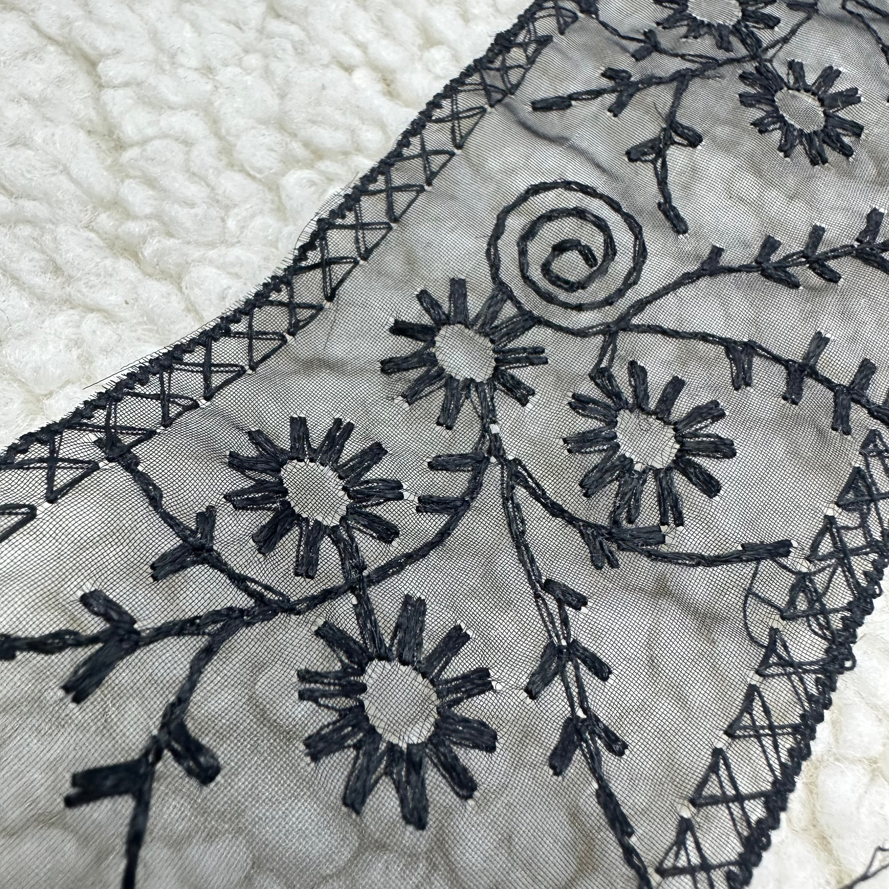 Tül Güpür Siyaha Siyah Nakış 67