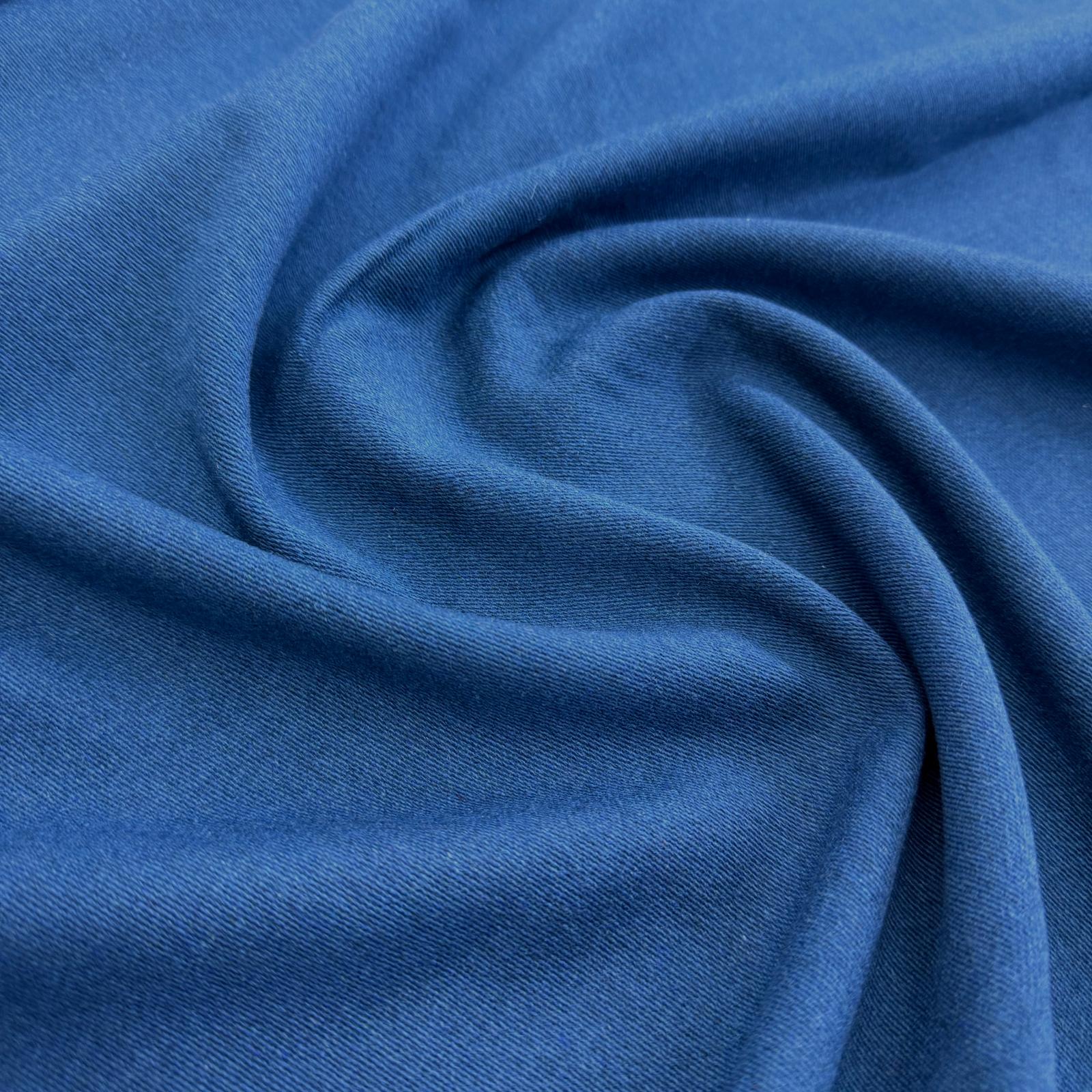 İngiliz Yünlü Okyanus Mavi Kaşe Kumaş