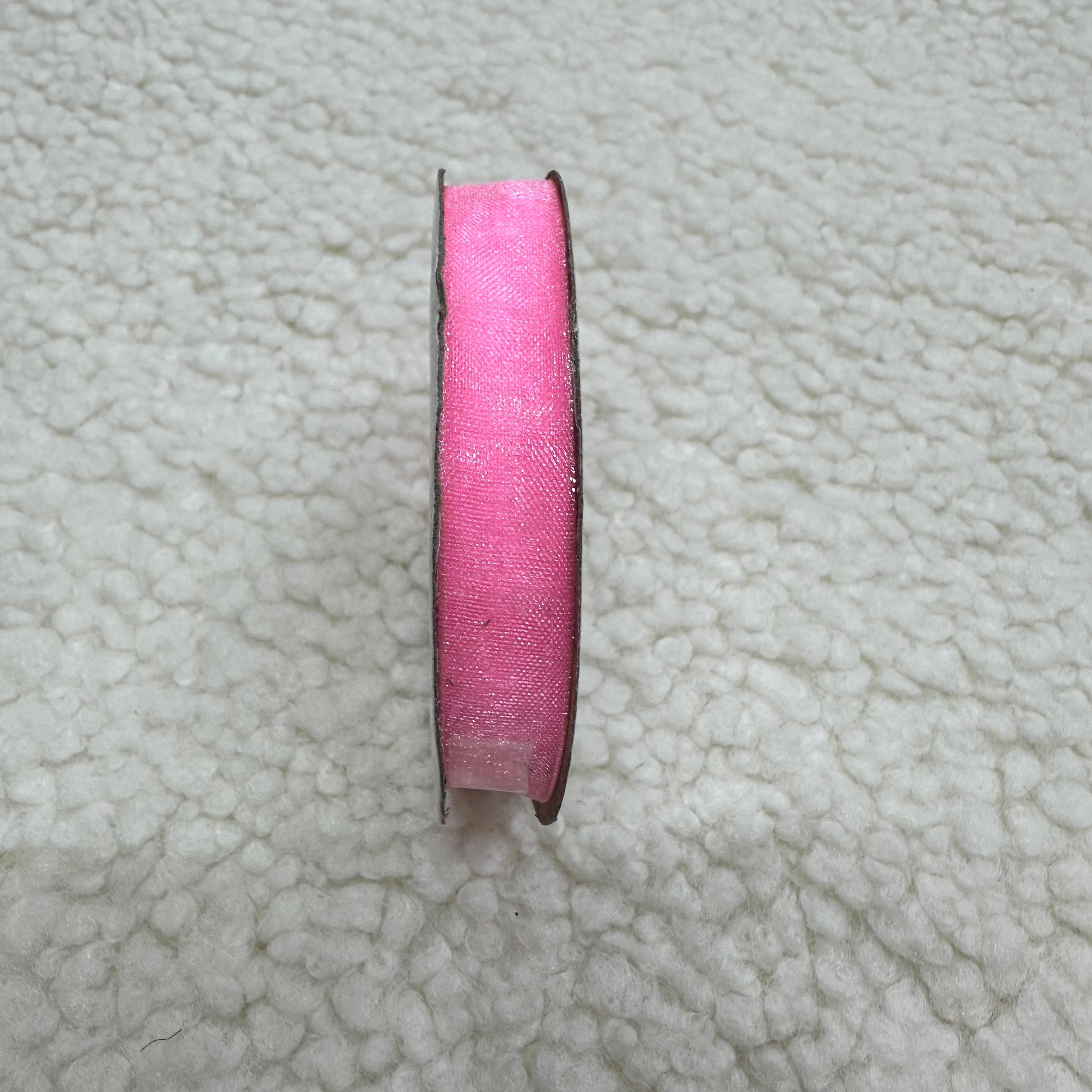 Şeker Pembe Organze Kurdele 1 Cm 05