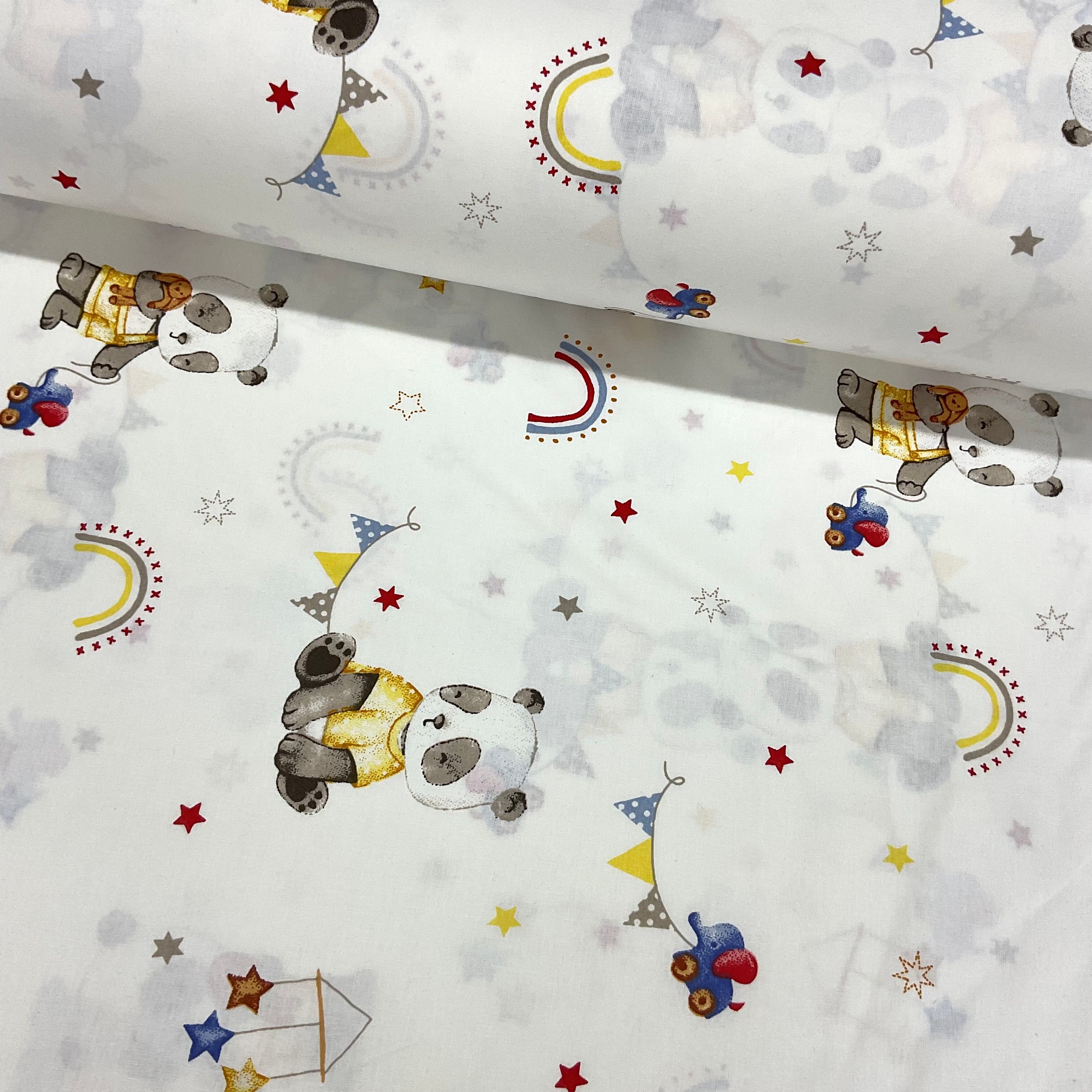 Star Panda Poplin Kumaş