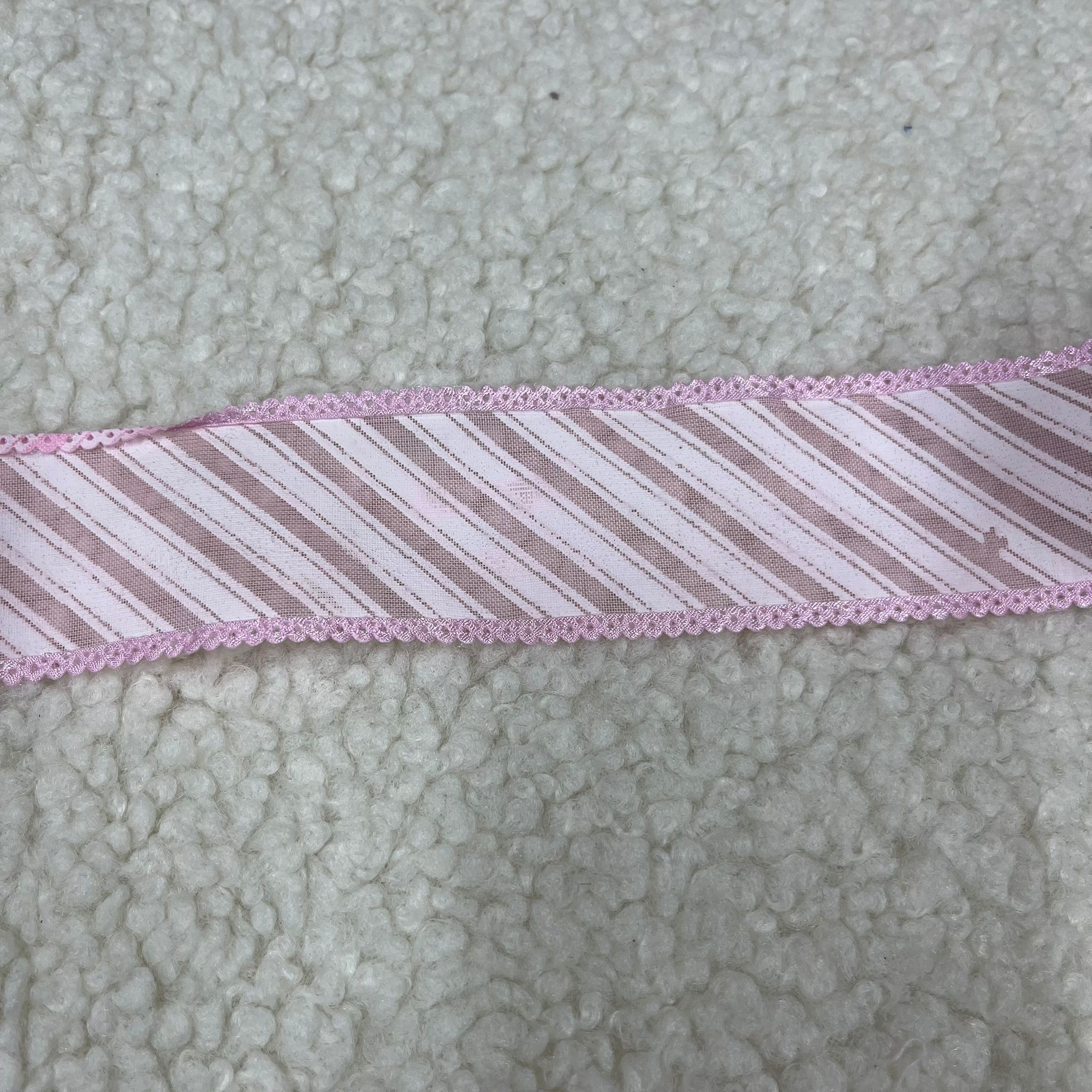 Pembe Çizgili Geniş Enli Kurdele