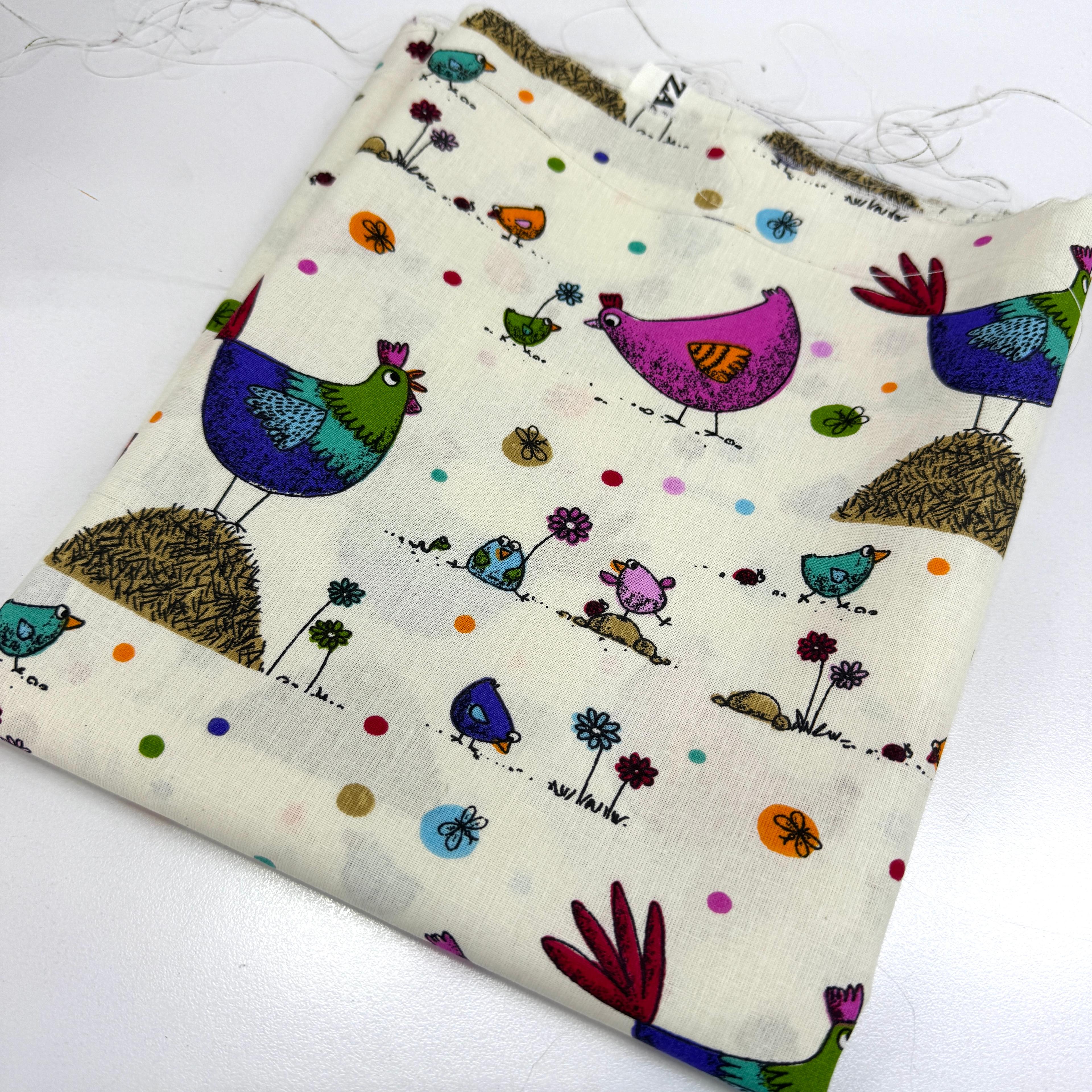 Pembeli Tavuklar 50*140 cm Parça Poplin Kumaş